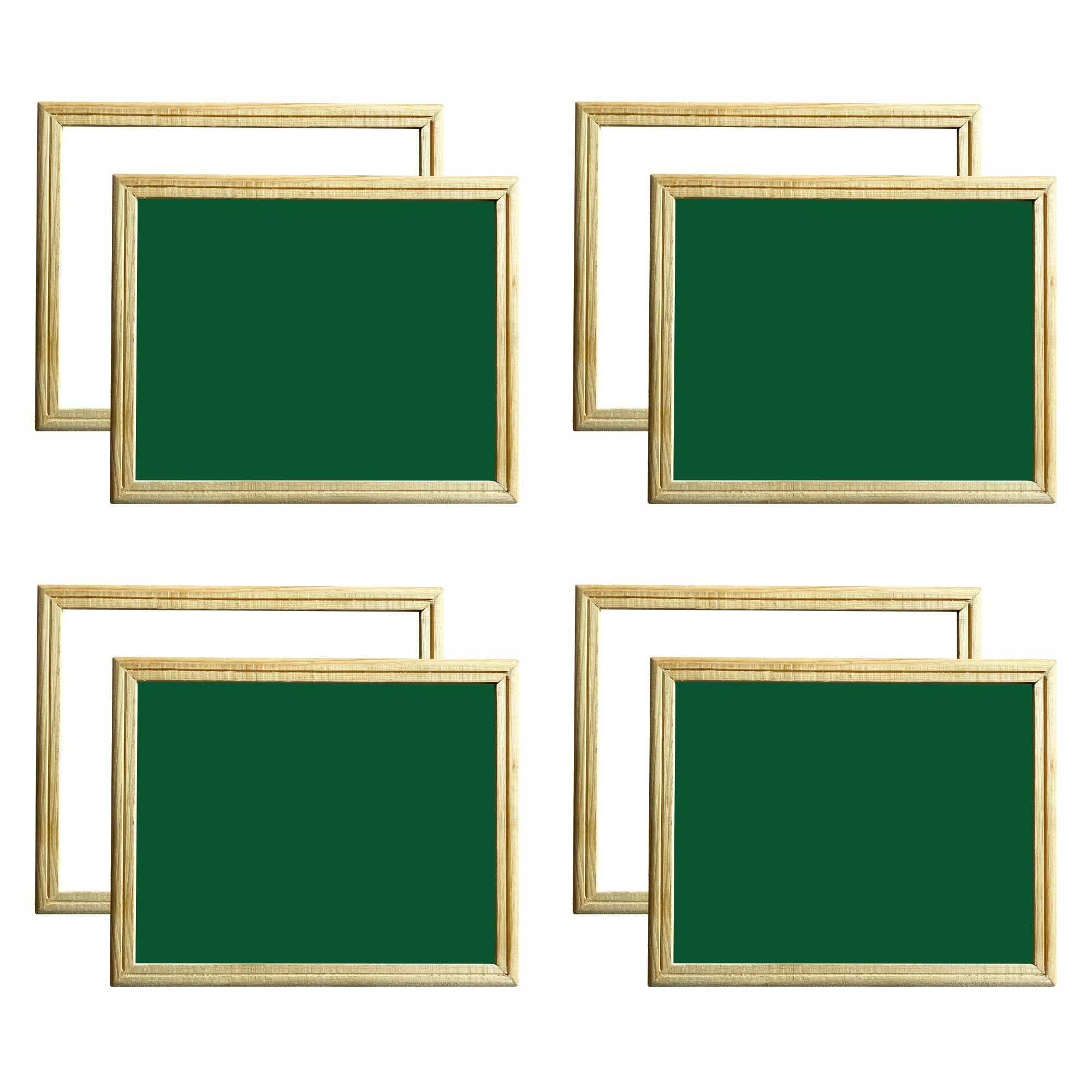 YAJNAS Cadre en bois double face non magnétique de 25,4 x 30,5 cm Blanc et vert Petit tableau blanc et tableau noir | (lot de 8)