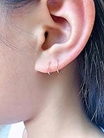 Vista 129 de Small Gold or Sterling Silver Huggie Hoop Earrings for Women Cartilage Nose Helix Tragus