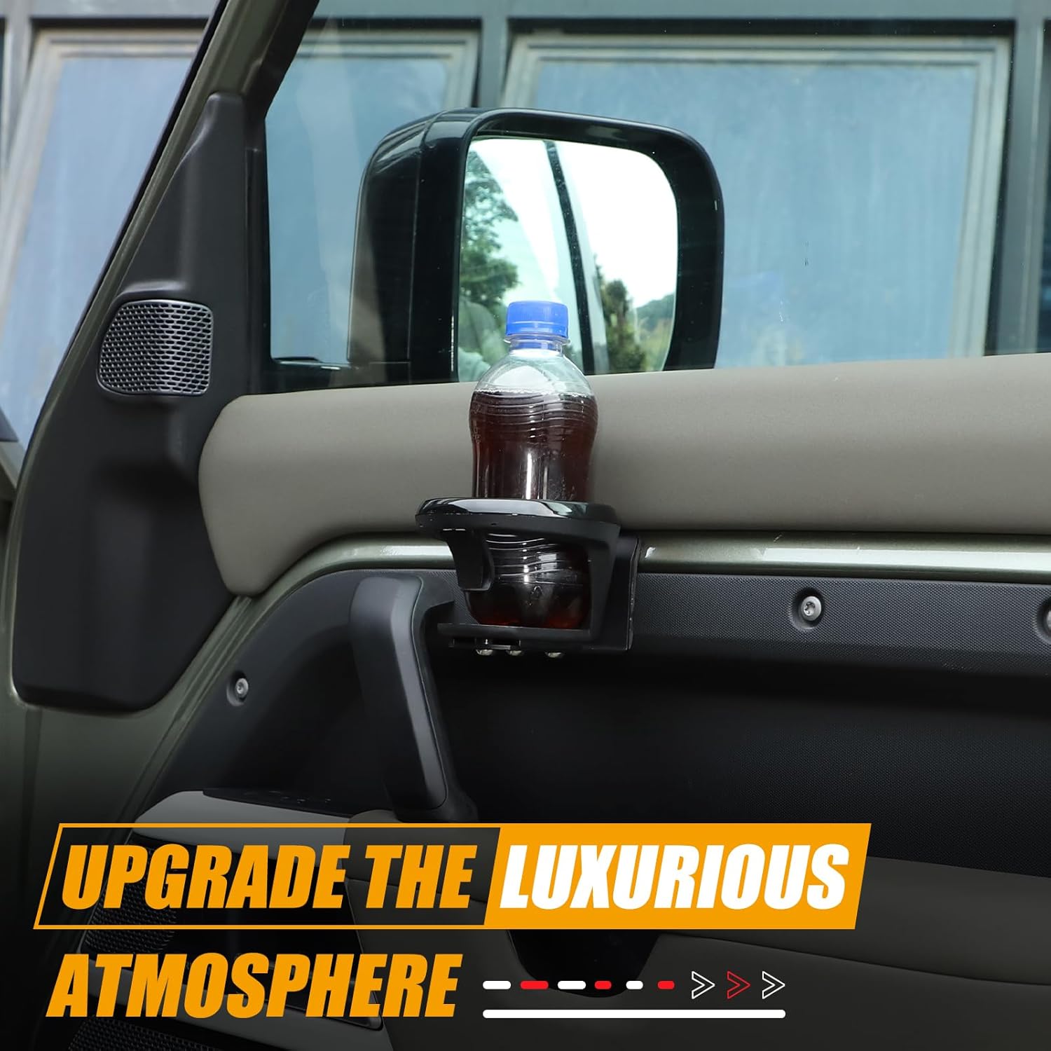 Car Cup Holder Compatible with Land Rover Defender 90 110 130 2020-2025 Expander Drink Holder Door Expansion Cup Holders Water Door Expansion Holders Interior Expanded Cup Holders