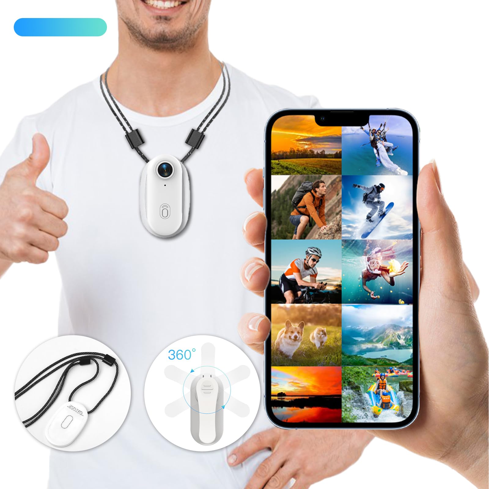 TKMARS 1080P Action Cam wasserdicht – Kopfkamera,Minikamera mit Aufzeichnung für Motorrad,Sport,Tauchen,Wandern & Haustiere