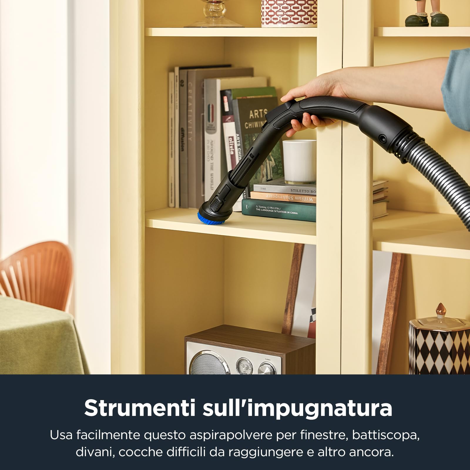 Eureka WhirlWind Aspirapolvere senza sacco, aspirapolvere a traino, aspirapolvere potente silenzioso con cavo per tappeti, pavimenti, pelo animale e polvere, 700W, 1,5L, blu