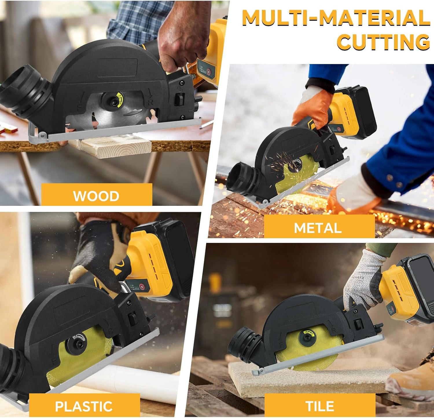 Cordless Mini Circular Saw for Dewalt 20v Battery, 4" Brushless Power Circular Saws, 12000RPM Small Circular Saw,2 Blade, Cutting Depth 0.8"(20mm) for Metal, Wood, Plastic(No battery) 8 71YhY7TrooL. AC SL1500