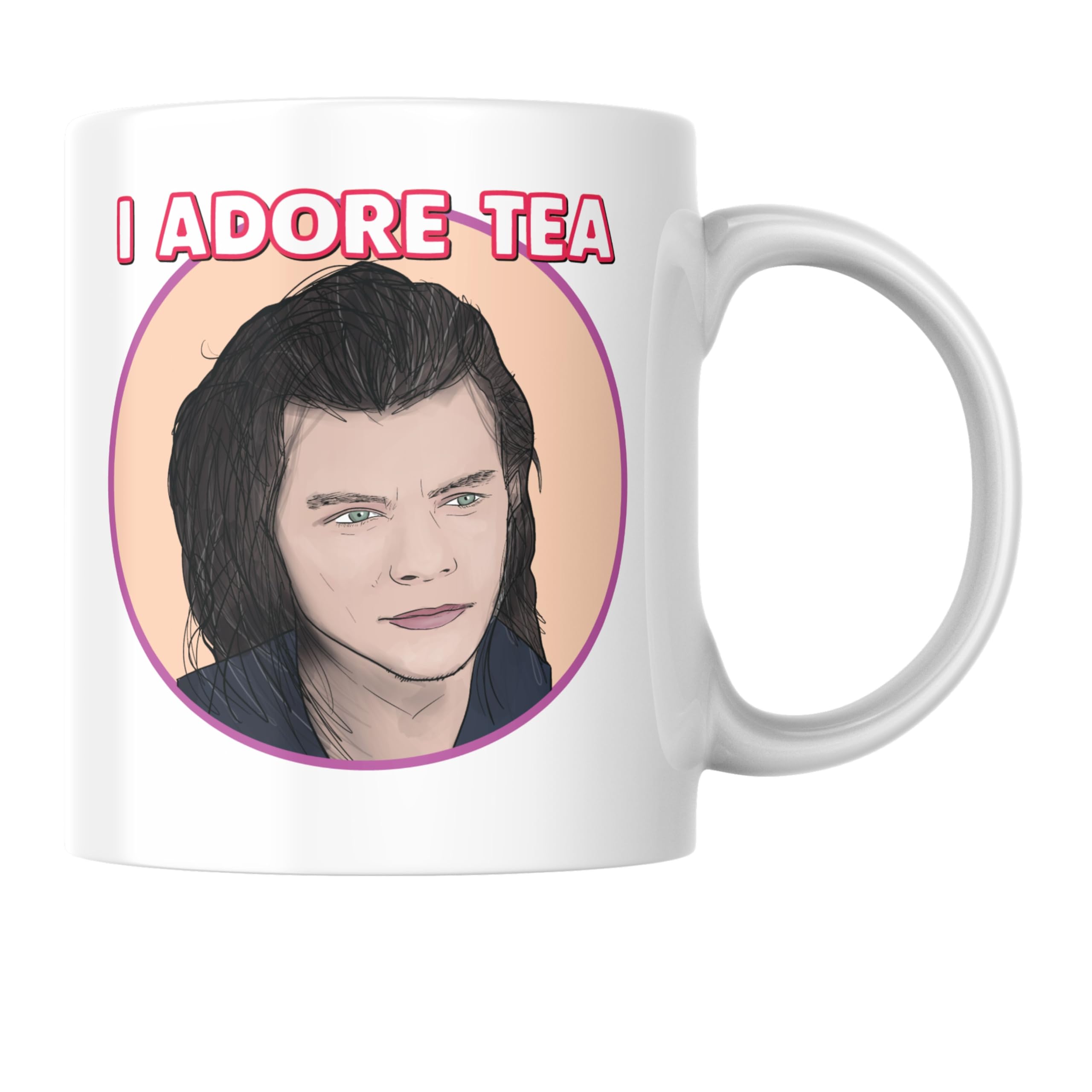 Cheeky Chops Men's White Funny Mug For Pop Music Fans Birthday I Adore Tea Harry Styles Inspired Humour Coffee Cup Cmug18