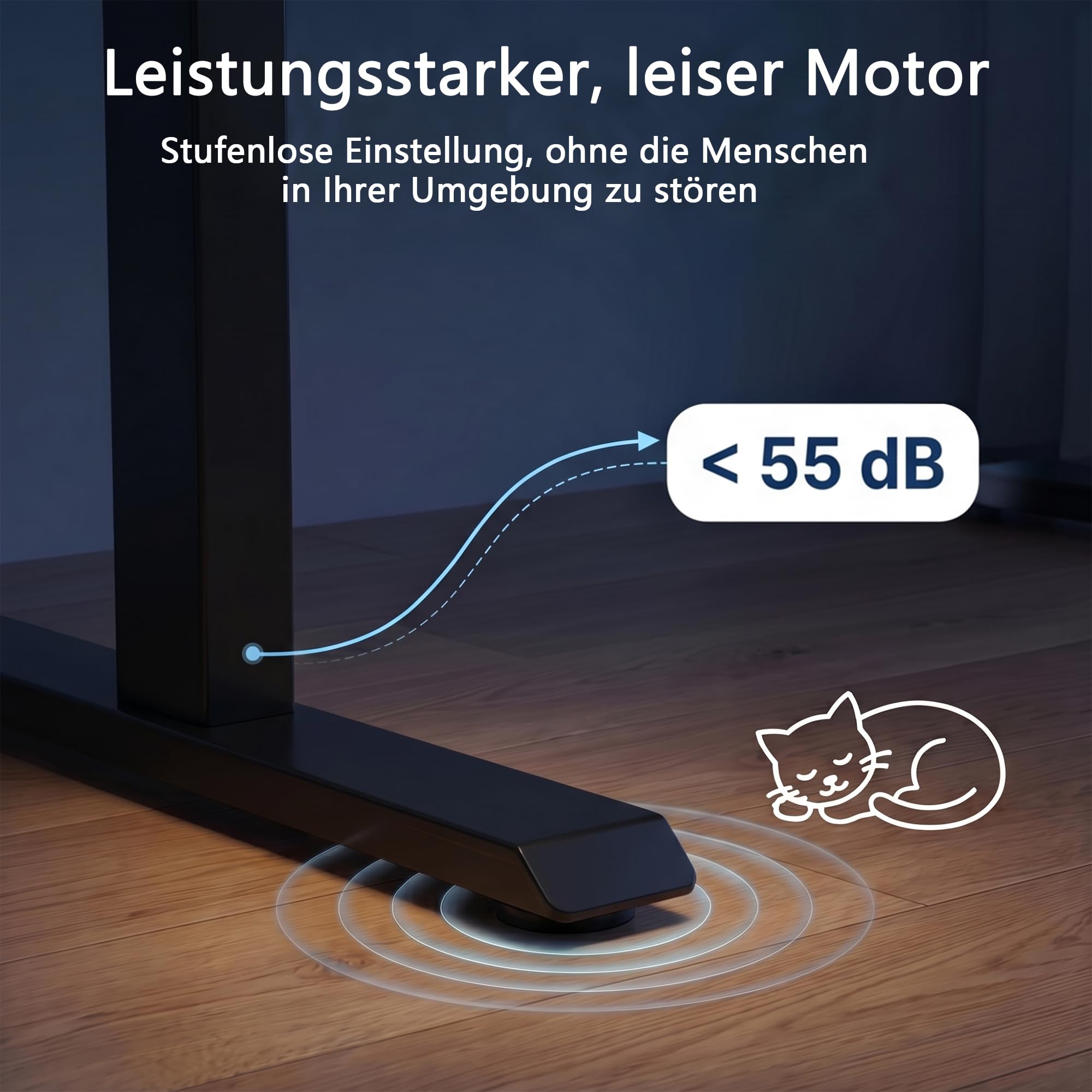 JUMMICO Höhenverstellbarer Schreibtisch 140x60cm, Elektrischer Schreibtisch mit 2 Speicherplätzen, Standing Desk mit 2 Memory Funktion Computertisch mit Kabeldurchführung und Haken, Schwarz