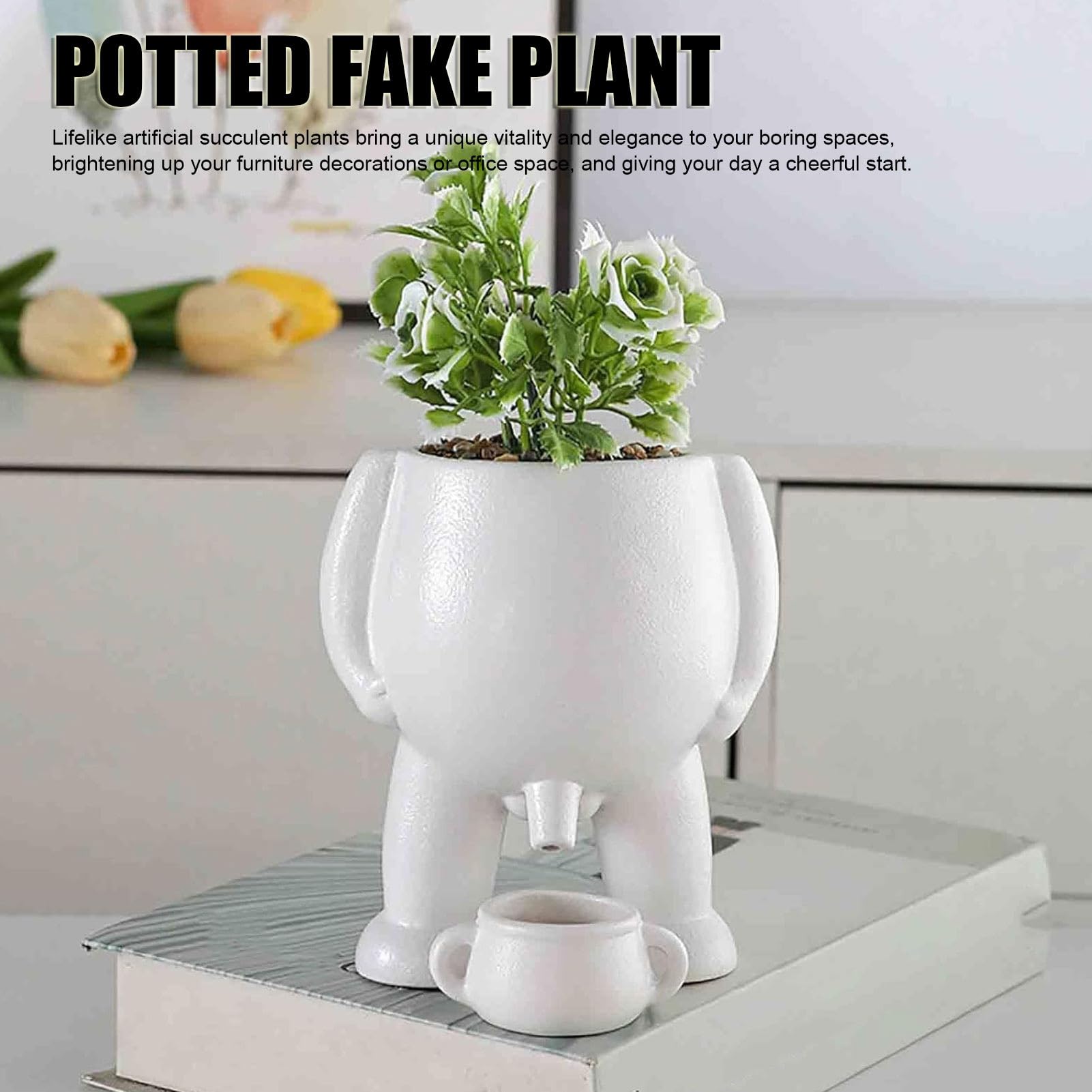 Pot De Fleurs En Céramique Noire Pour Plantes Succulentes - Motif