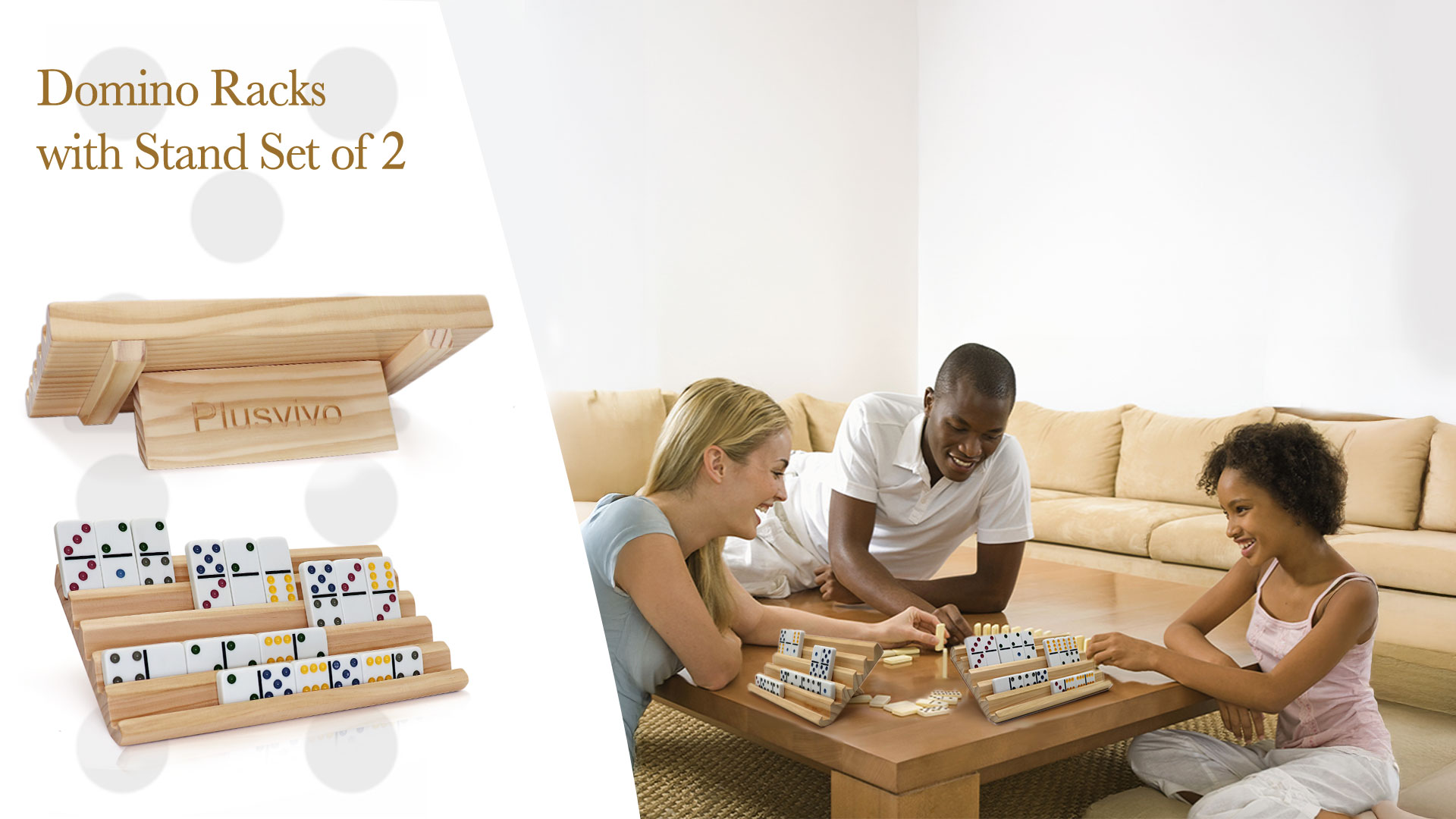 SUTIMSHE – Lot De 8 Supports à Domino En Bois – 5 Fentes Inclinées – Patins Antidérapants – Pour Train Mexicain
