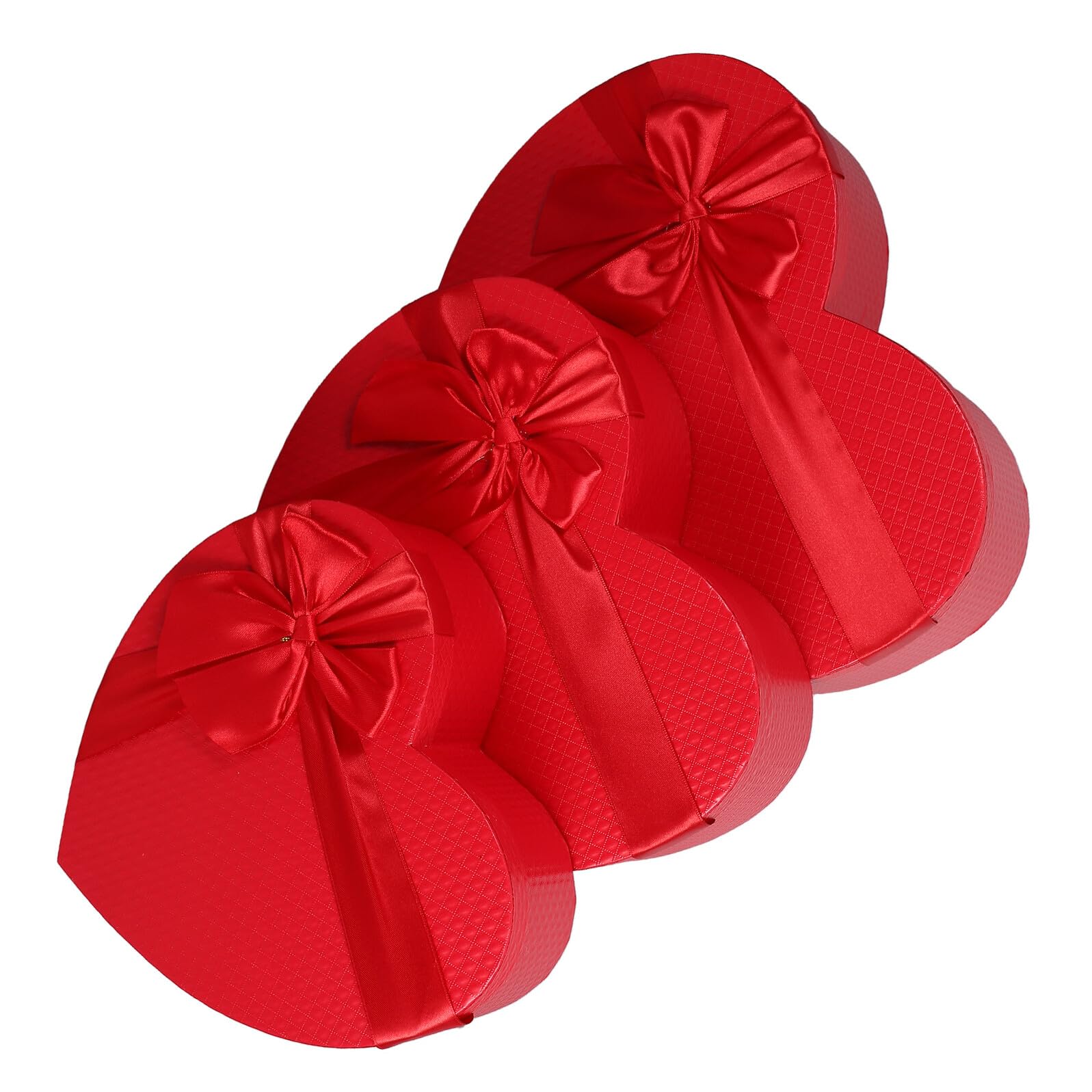 BELLIFFY 3 Stück Herzförmiges Geschenkbox aus Karton Zarte Valentinstags Verpackungsboxen in Rot für Geburtstag Jahrestag und Muttertag Tragbar und Vielseitig