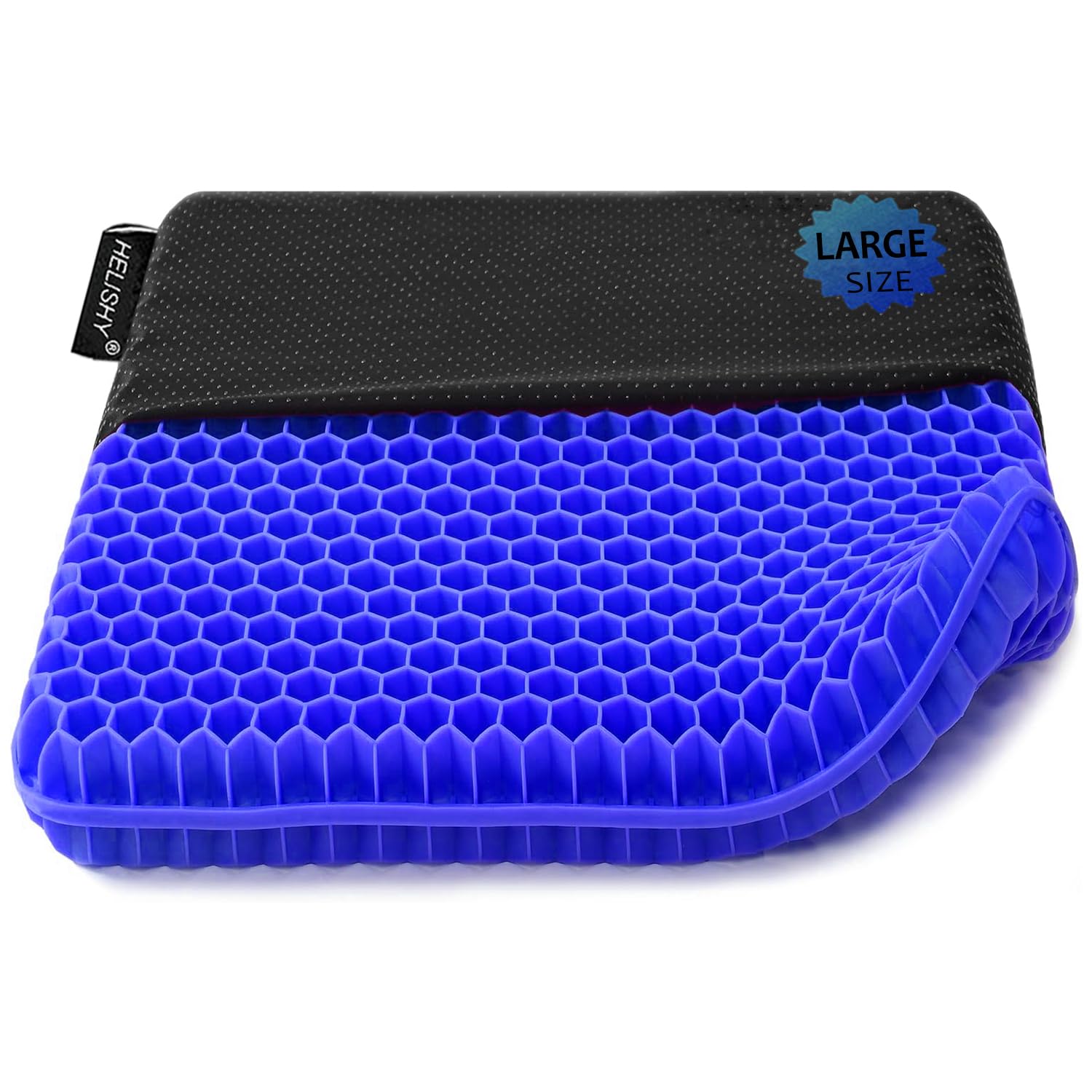 Cojín de asiento de gel extra grande, cojín de gel de huevo de doble grosor de 17 x 17 pulgadas para aliviar el dolor de presión, cojín transpirable para silla de ruedas para asiento de coche