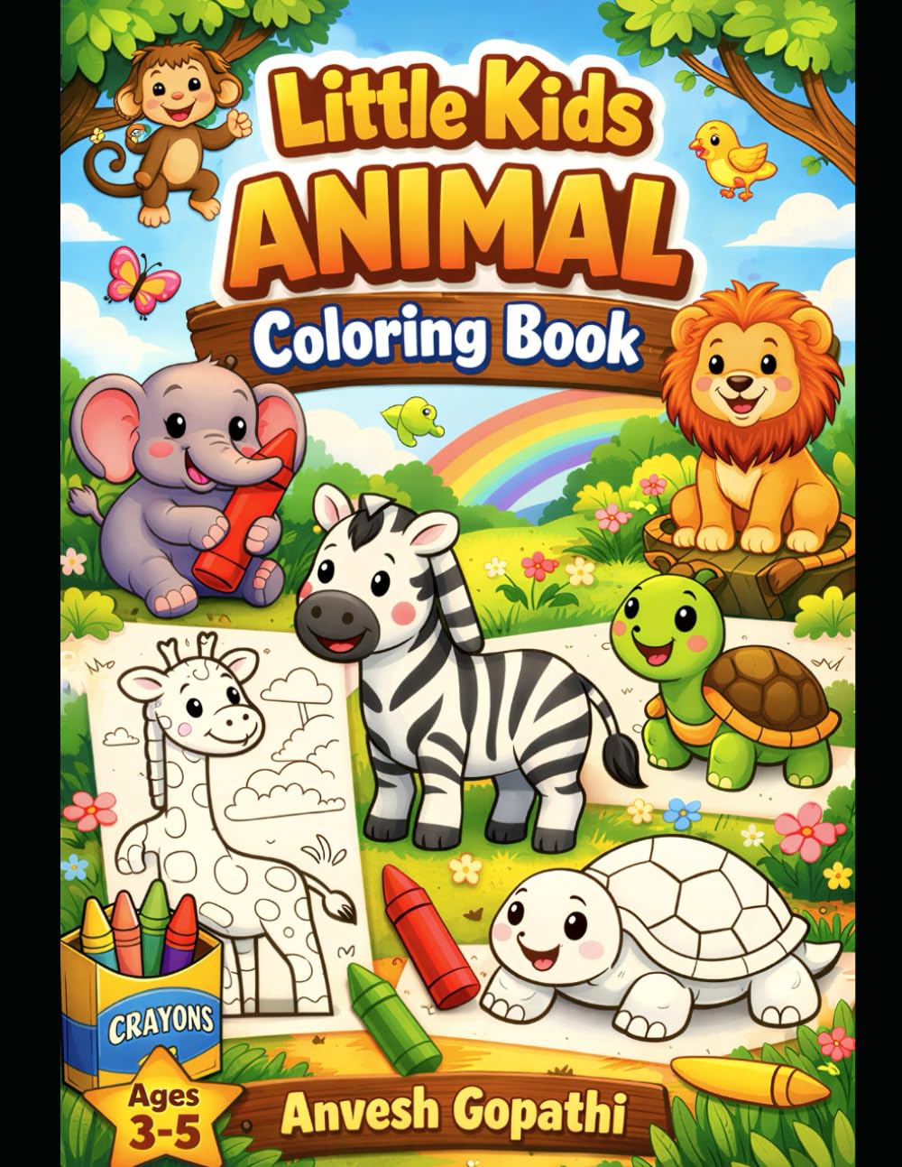 Little Kids Animal Coloring Book: Simple & Fun Coloring Pages for Kids Ages 3–5
