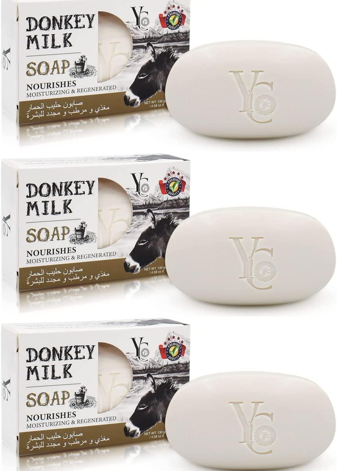 Donkey Milk Beauty Secret Young Chin's 130g Soap Pack of 3