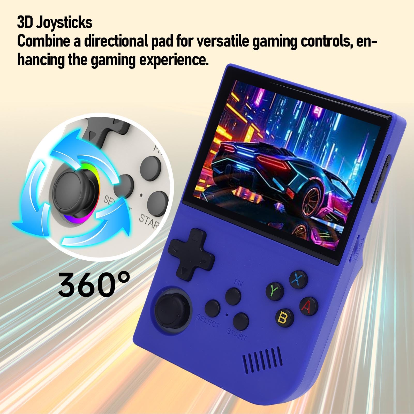 Luocute Handheld Console Game, Konsola Gier Retro dla Systemu Linux Open Source 3,5 Cala 640x480 Ekran 3500 MAh Przenośna Konsola Gier Wideo (64G)