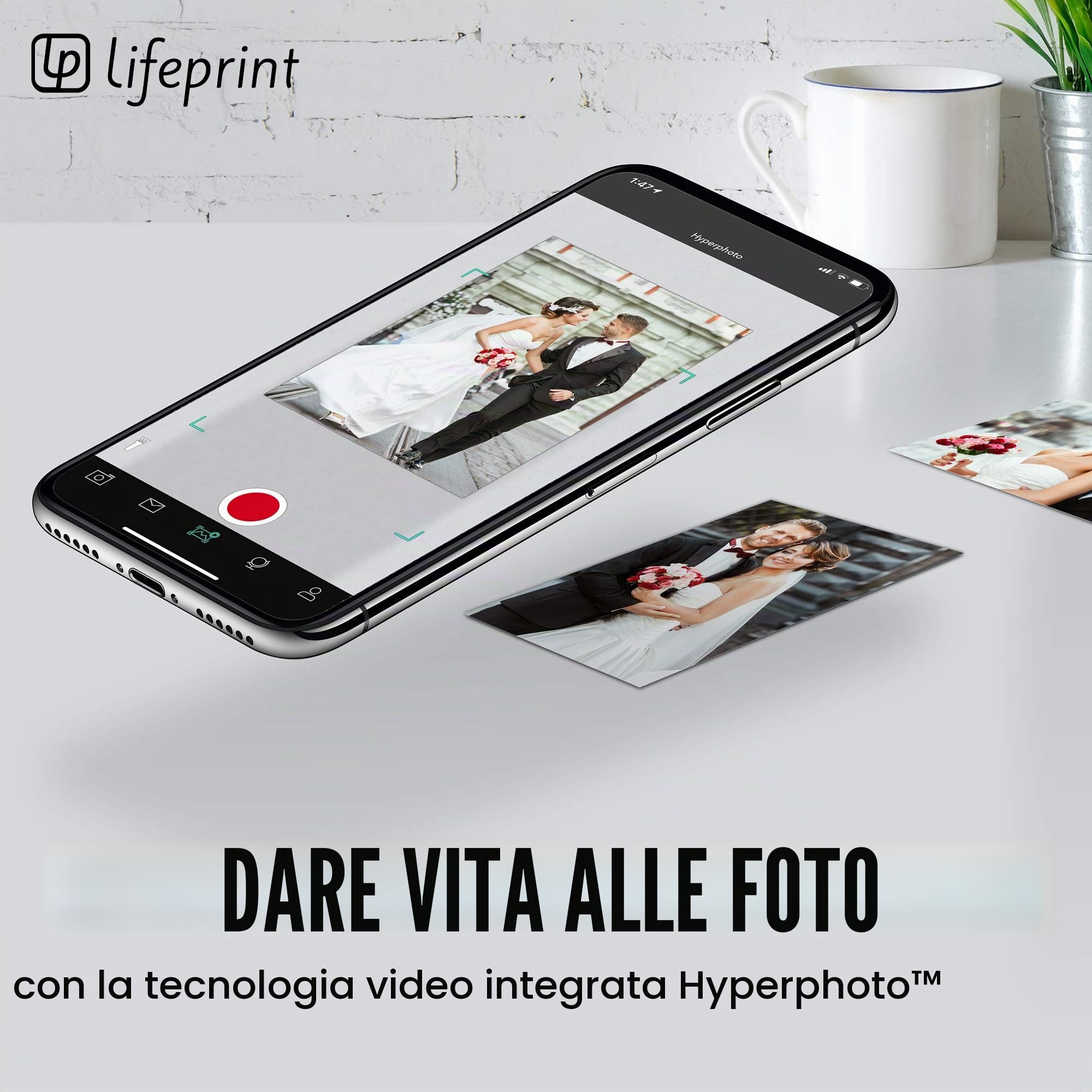 Lifeprint LP003-1 Instant Printer - Bluetooth Printer, Turn Your Smartphone Into an Instant camera, Android Compatibility - White, 2x3