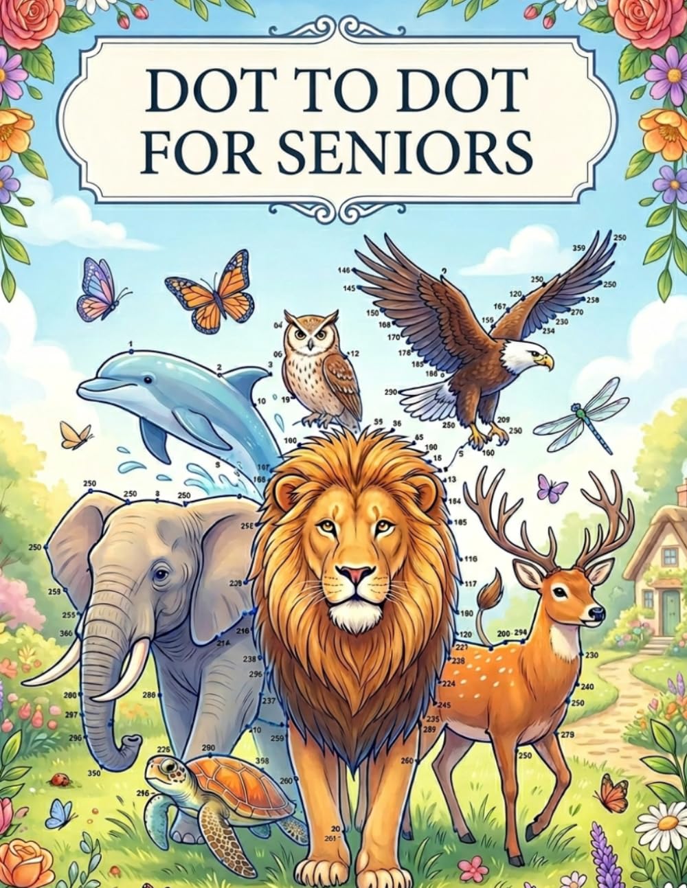 Animal Dot To Dot Book For Seniors | Large Print Jumbo Puzzles For Adults And Seniors | Wild Animals, Sea Animals, Birds & Insects Collection: Connect ... Amazing Animals Across 106 Relaxing Pages