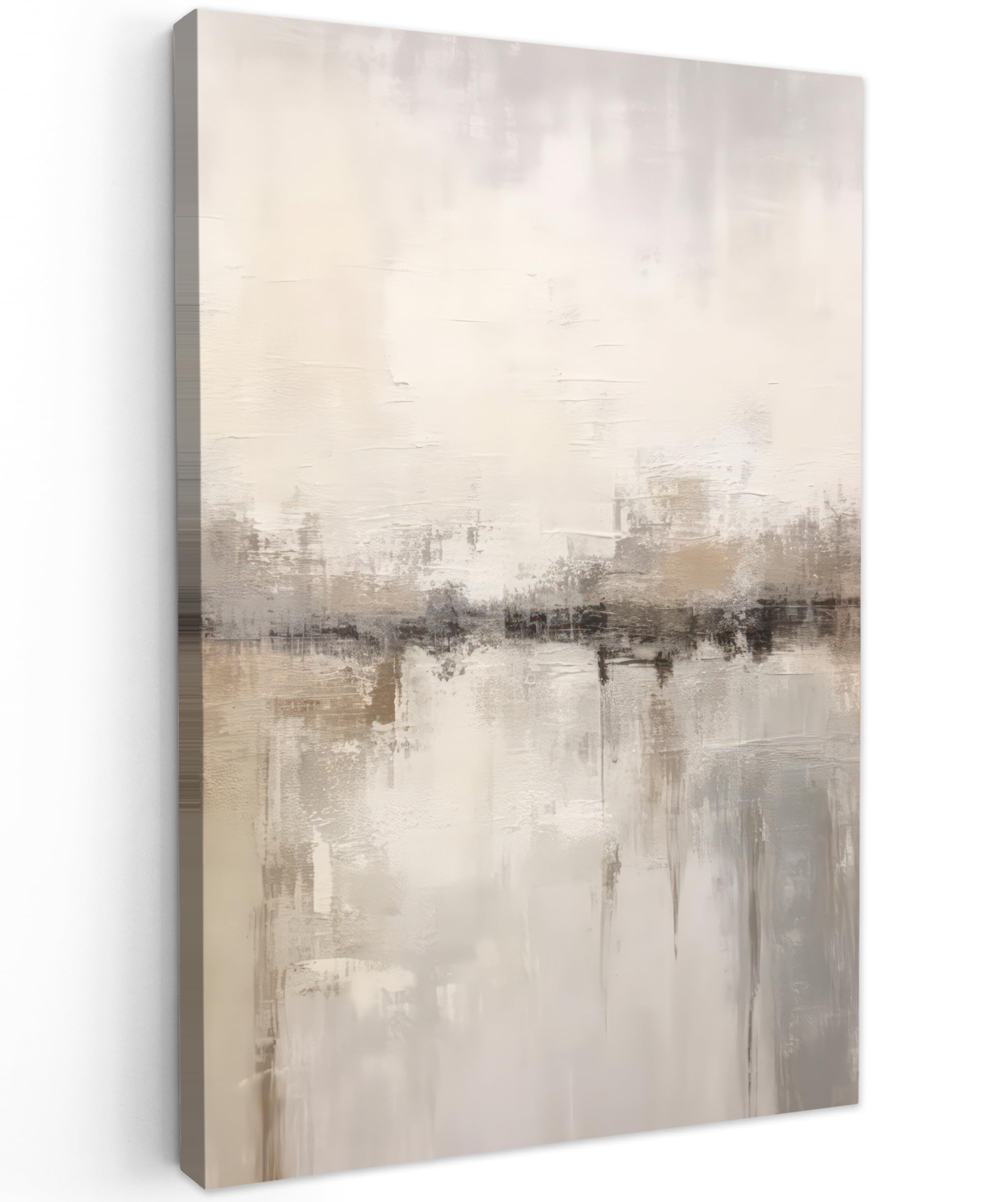 MuchoWow© Canvas Wall Art 16"x24" / 40x60 cm Decor Prints for Living Room Decorative Canvases Hall Artwork Modern art - Abstract - Beige