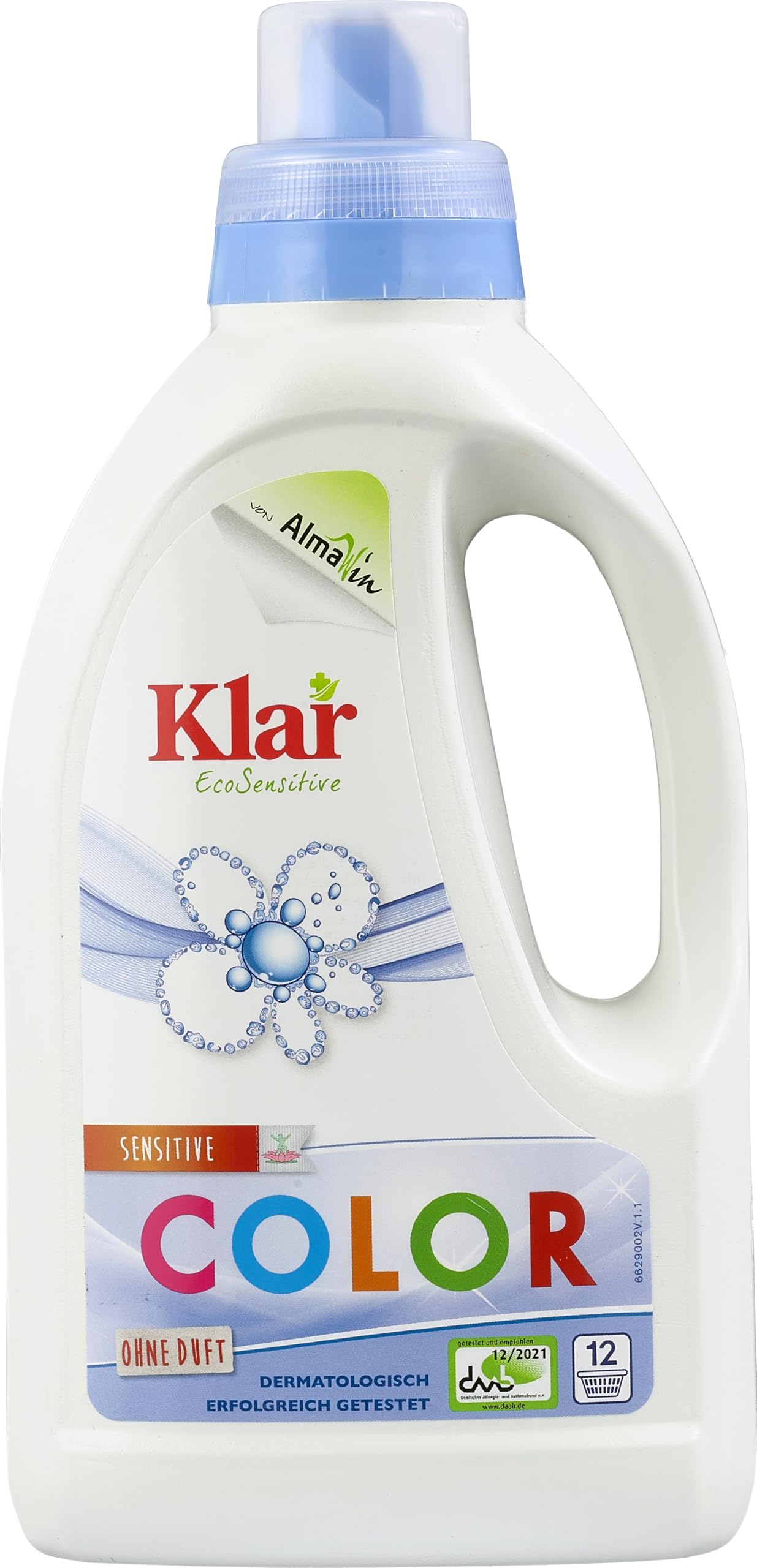 Klar Eco Sensitive Color Waschmittel – Duftfrei, 750ml, vegan