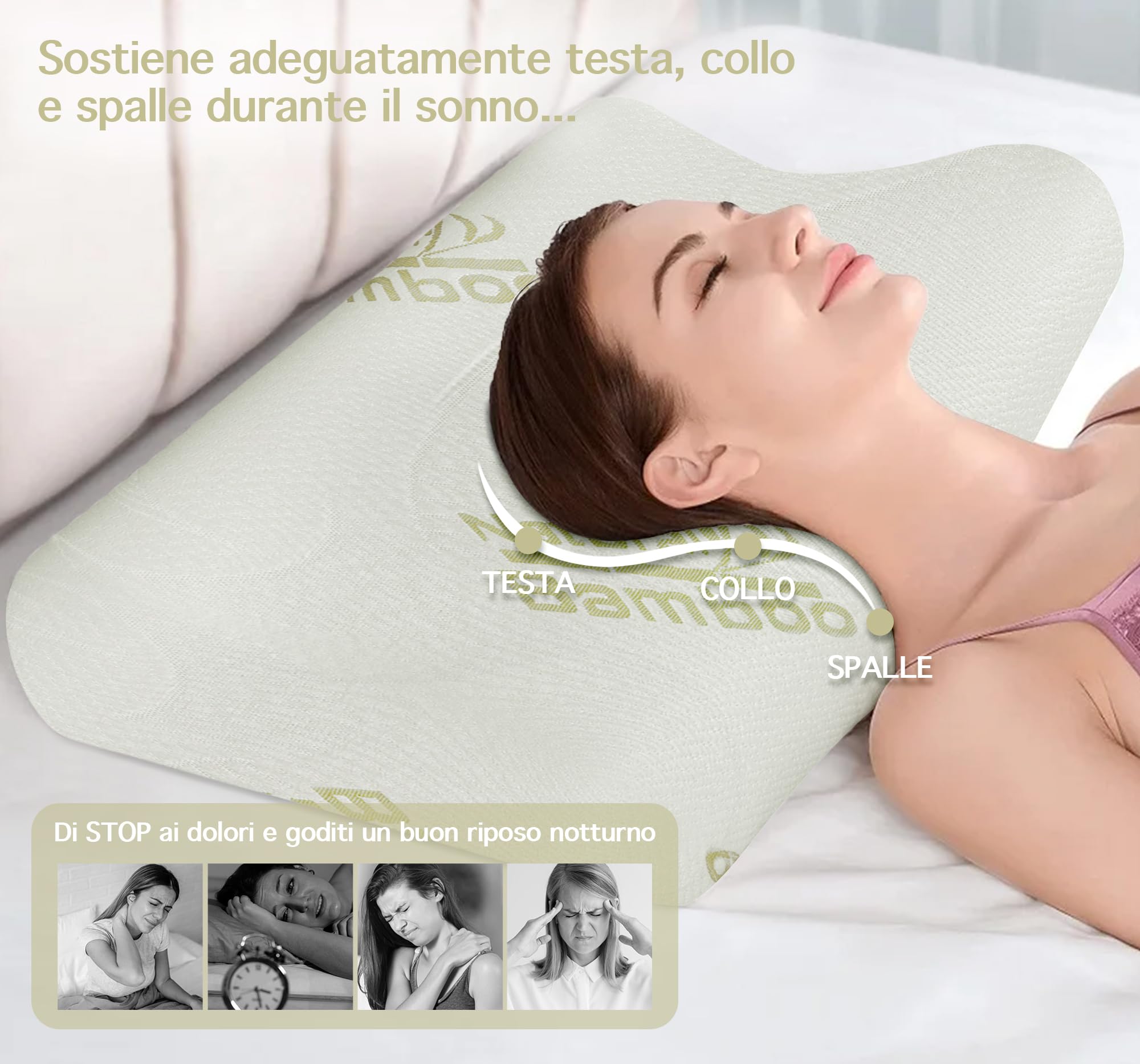 Cuscino Ortopedico Per Il Dolore Al Collo In Schiuma Memory Con