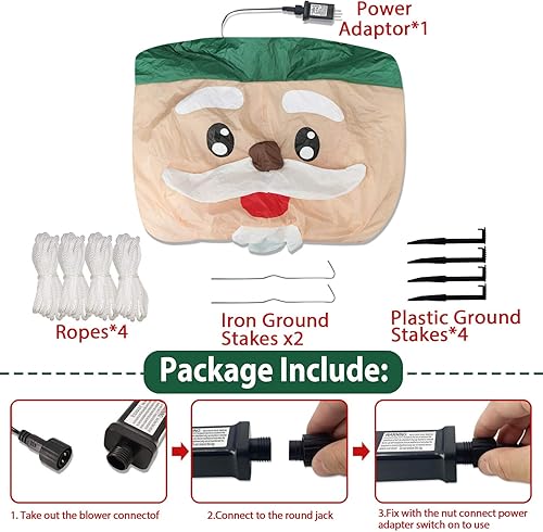 Miniatura 5 de Cascanueces inflable de Navidad de 12 pies con luz LED, decoración de vacaciones al aire libre, decoración de vacaciones inflable, escena de modelo