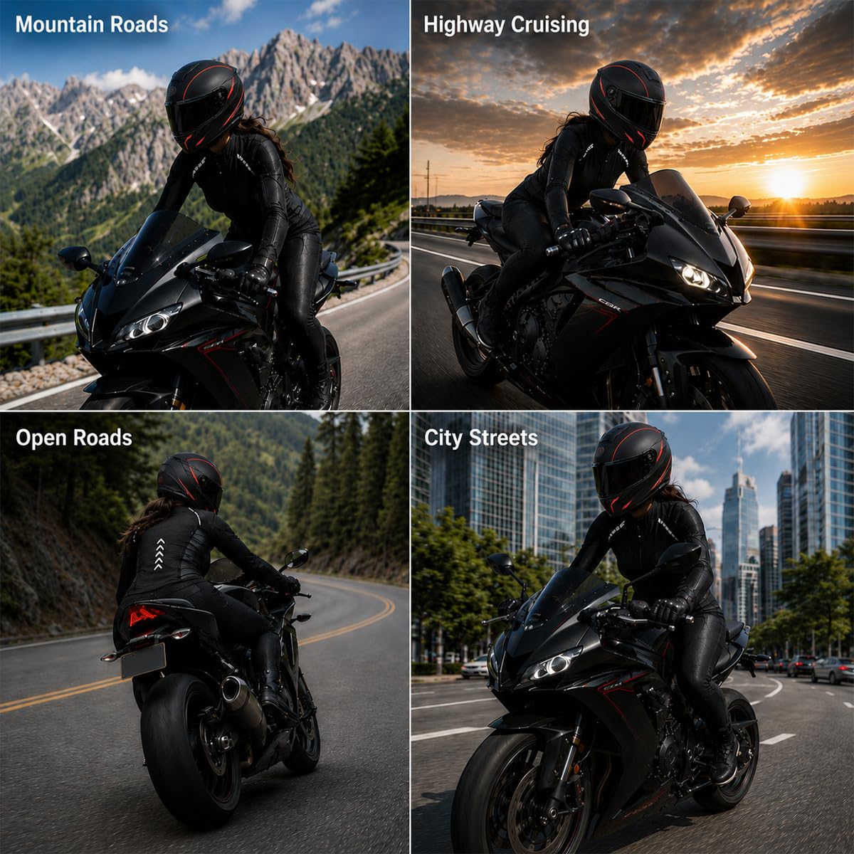 SSWH Completo Moto Donna con Giacca, Leggings e Protezioni CE Rimovibili | Abbigliamento Protettivo Moto Donna con Protezioni CE, Mesh Traspirante e Design Leggero per Guida Estiva
