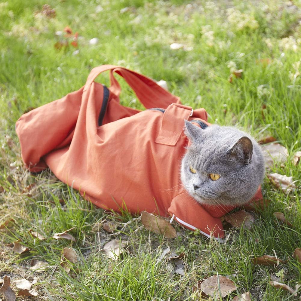 Furubaby Cat Sack Grooming Bag Soft Sided Cat Carrier Shoulder Portable Bag Pouch for Large Small Cats, Kitten, Small Dogs, Puppies, Take Cat to Vet, Airline Approved, Travel in Car