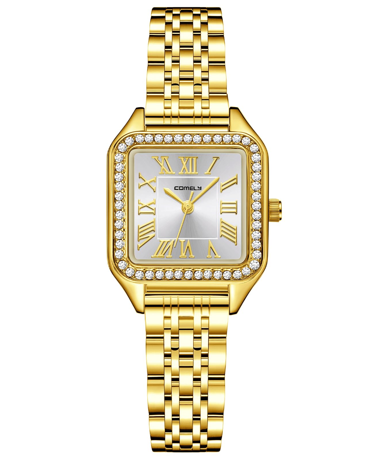 CIVO Vintage Armbanduhr Damen Kleine: Oval Gehäuse Römisches Zifferblatt Analoge mit Elastisches Armband - Zarte Gold Silber Damenuhr Geschenke zum Jahrestag Valentinstag 2 Größen (M/L)