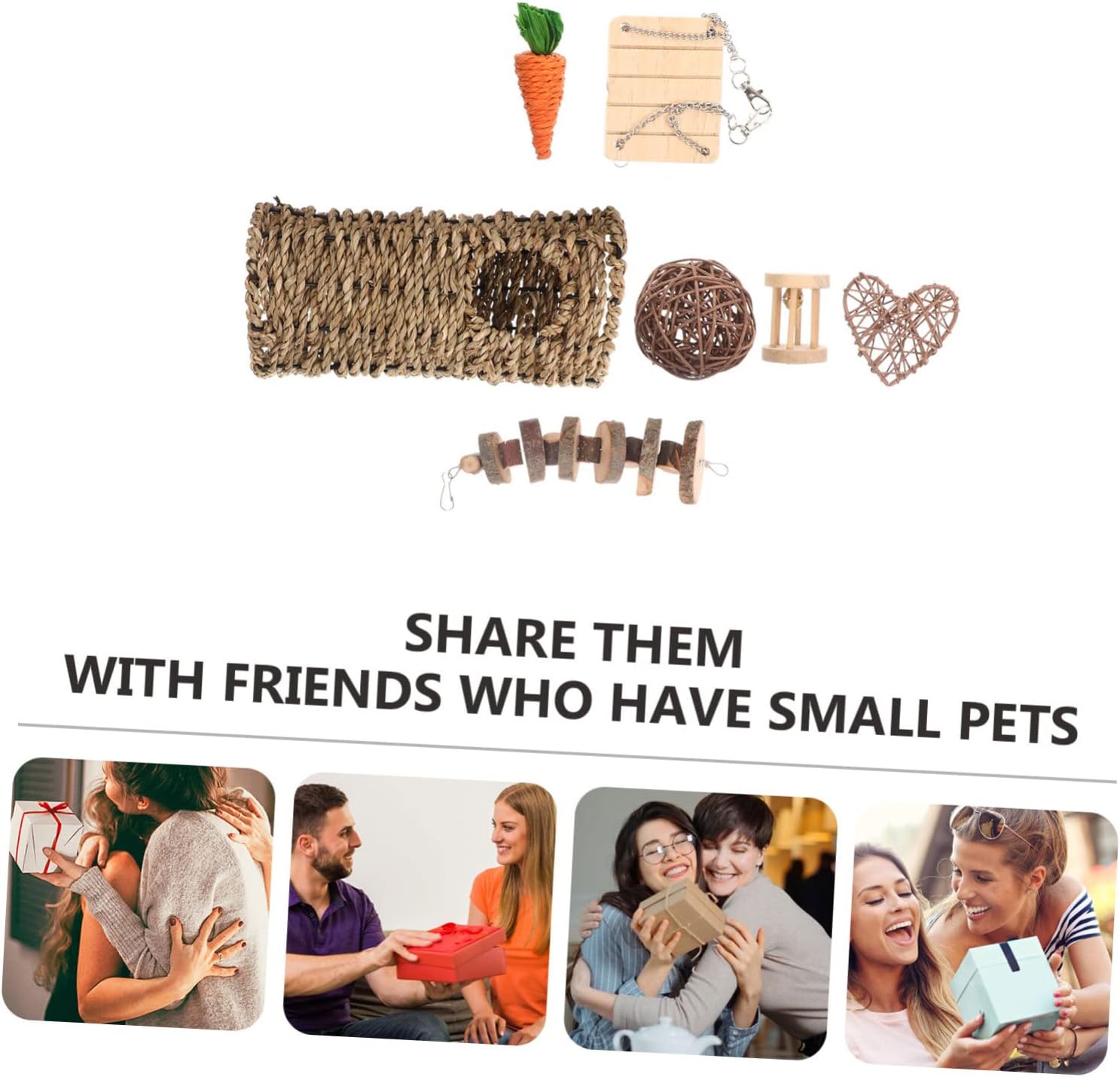 Toddmomy 1set Comfortable Chew Toys for Hamsters Guinea Pigs Bunny Teething Playthings Safe Fun Pet Chewing Playthings for Animals