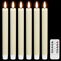 Vista 9 de DRomance Velas cónicas blancas sin llama con control remoto y temporizador, paquete de 6 velas LED parpadeantes que funcionan con pilas, luz