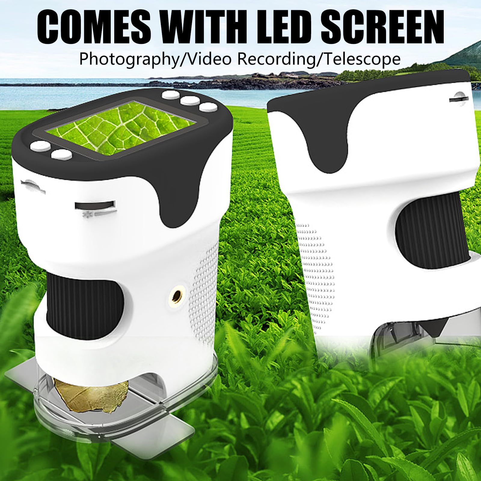 Tragbares LED Lichtmikroskop Mit Großem Bildschirm Und 32G Speicher Kompakt Handheld Mikroskop Für Studenten Und Forscher LED Licht