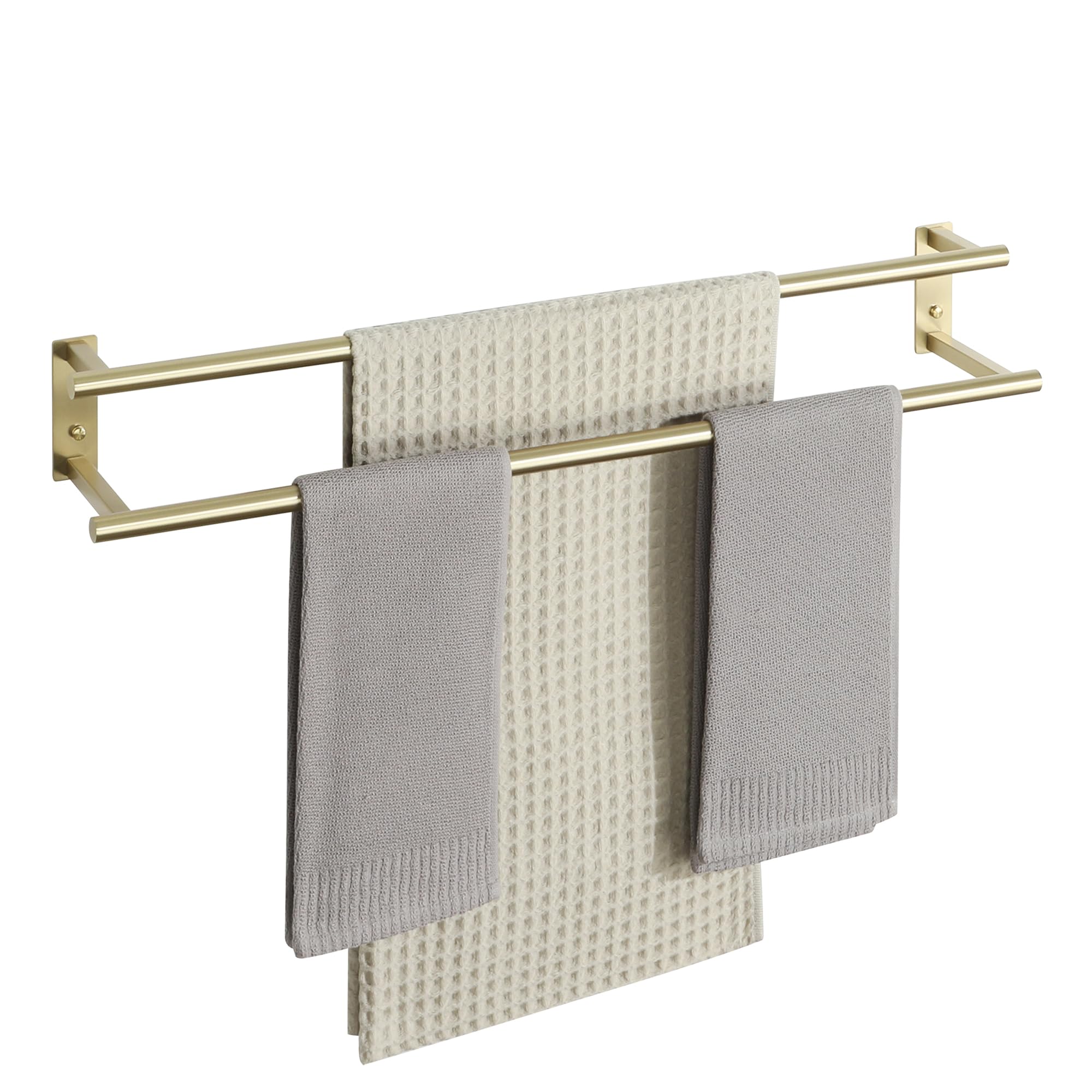Mooche 80CM Handtuchhalter Wand, Doppelter Gästehandtuchhalter Gold,SUS304 Edelstahl Handtuchhalter Rostfrei und Langlebig,Handtuchständer Küche für Bad und Schlafzimmer