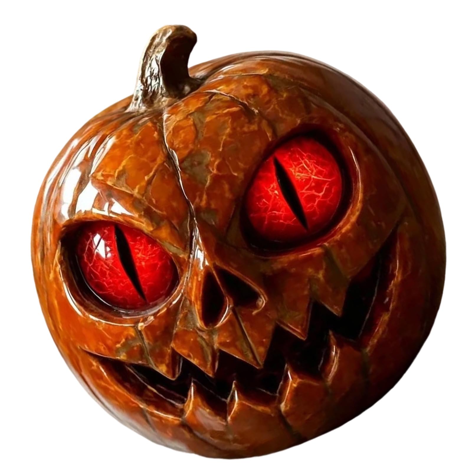 Carved Pumpkin Figurine Halloween Resin Decor, Tabletop Accent Statue for Mantel, Shelf and Seasonal Home Displays Pumpkin Statue Resin Halloween Decor Tabletop Shelf Mantel Entryway Centerpiece Dark