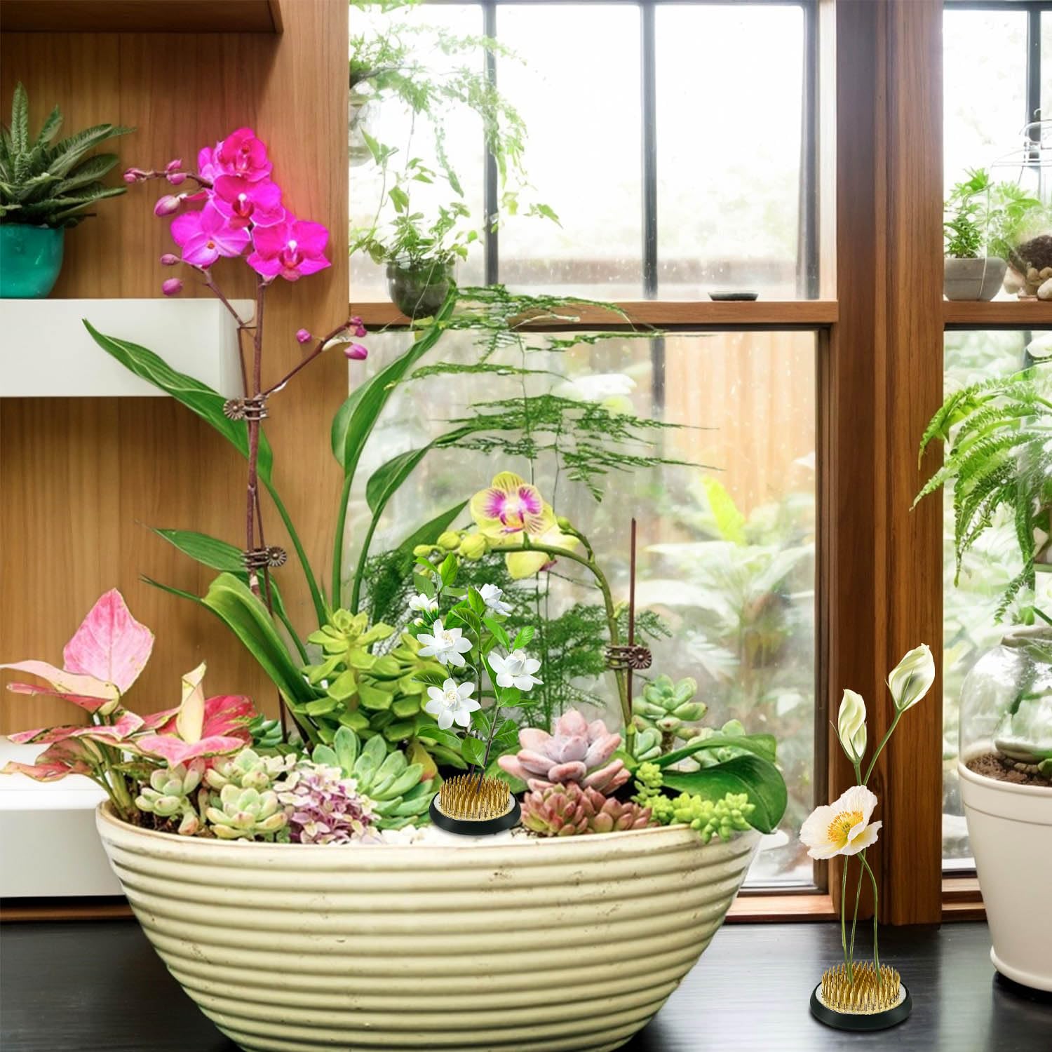 4 Pezzi Ikebana Kenzan, Rotonda Flower Ffrog, Acciaio Inossidabile Perno Disposizione Fiori, Disposizione dei Fiori Pin, Rana Fiore Adatto per Giardino Negozio Fiori Sala tè Soggiorno (23/34/40/50mm)