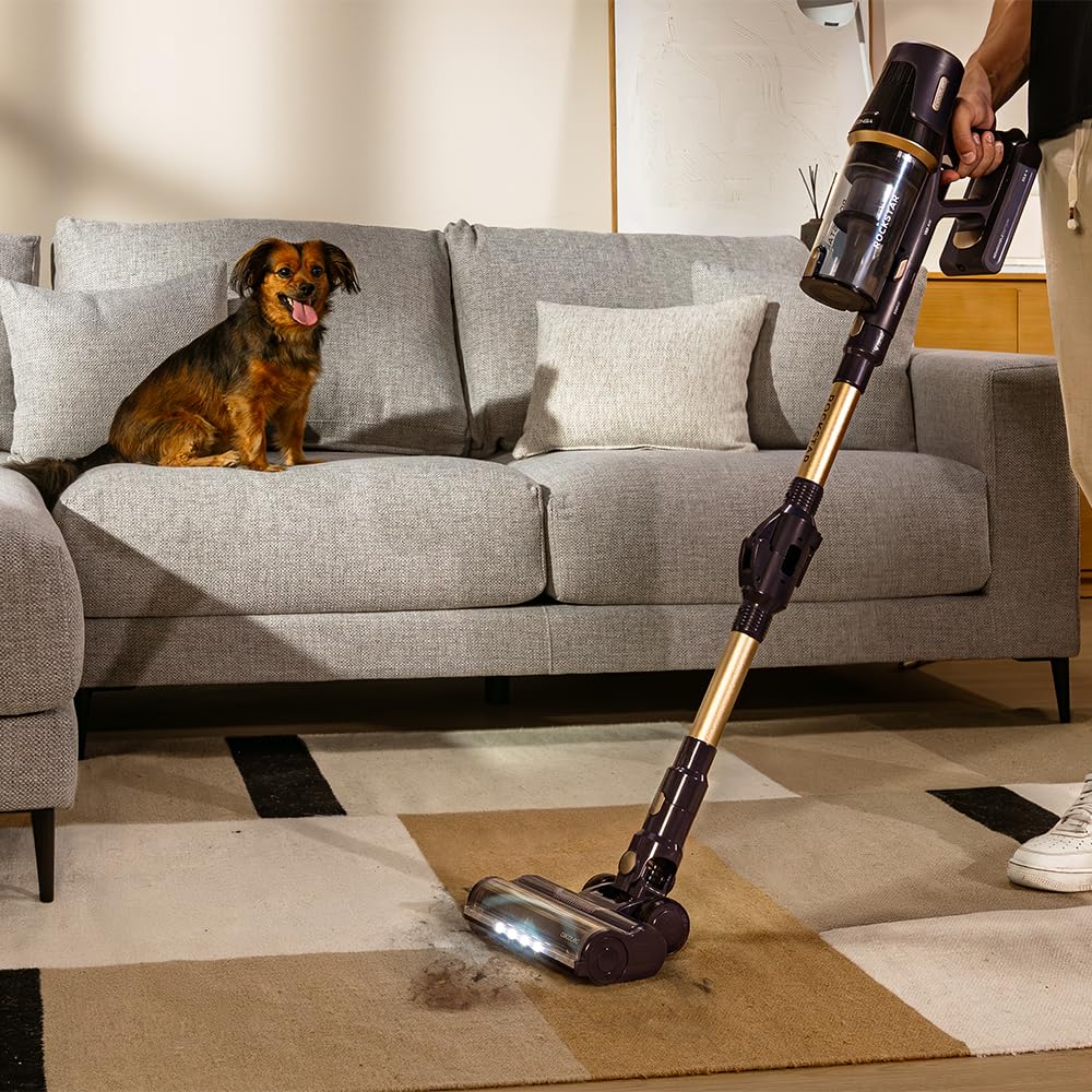 Cecotec Kabelloser Staubsauger BLDC Conga Rockstar RS70 Pet Flex, 500 W, Saugleistung 150 AW, Auto-Modus, Tierbürste und Flexibler Schlauch, Akku 33,6 V, reinigt 140 m² im Eco-Modus