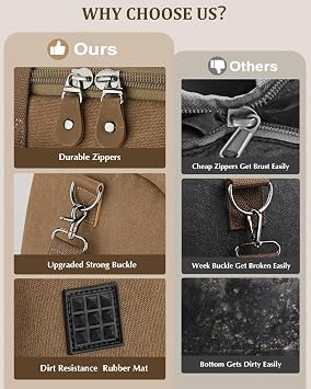 Gonex 50L Expandable Canvas Holdall for Men, Travel Duffle Overnight Bag