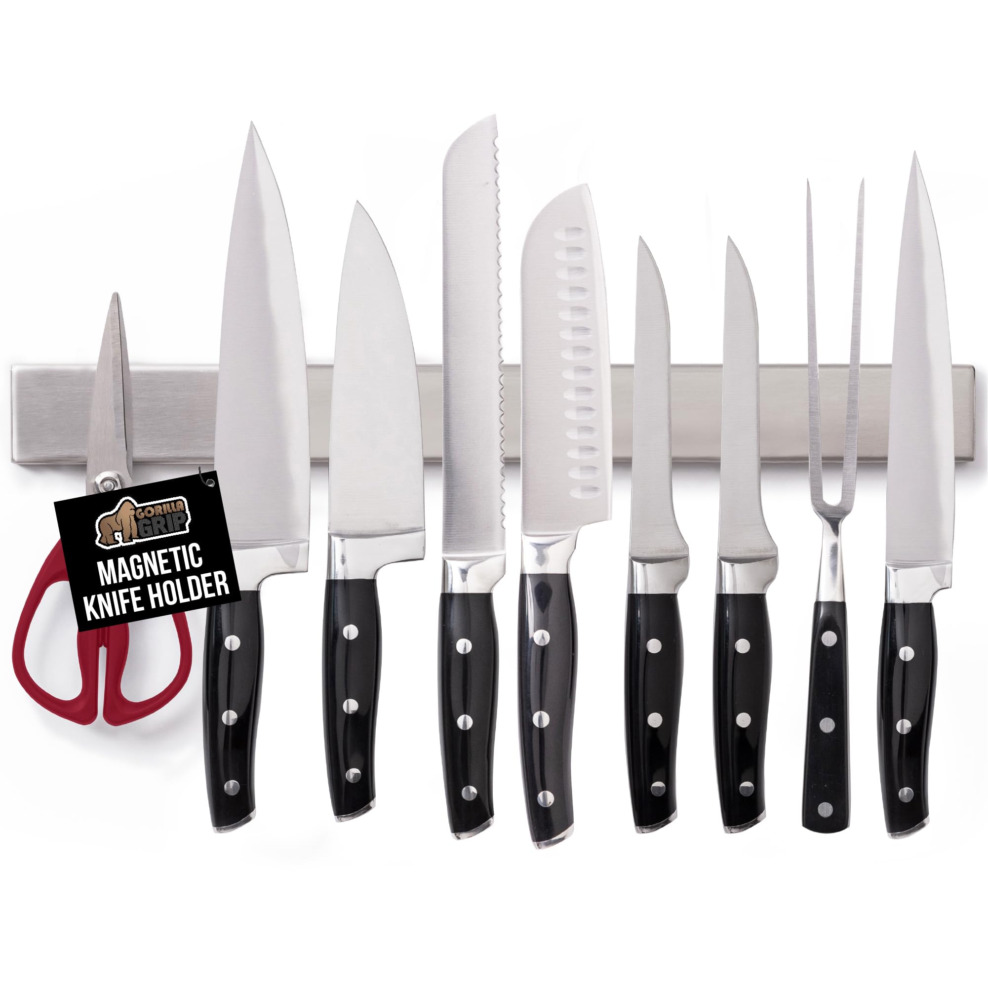 Gorilla Grip Magnetic Knife Strip - Stainless Steel -13