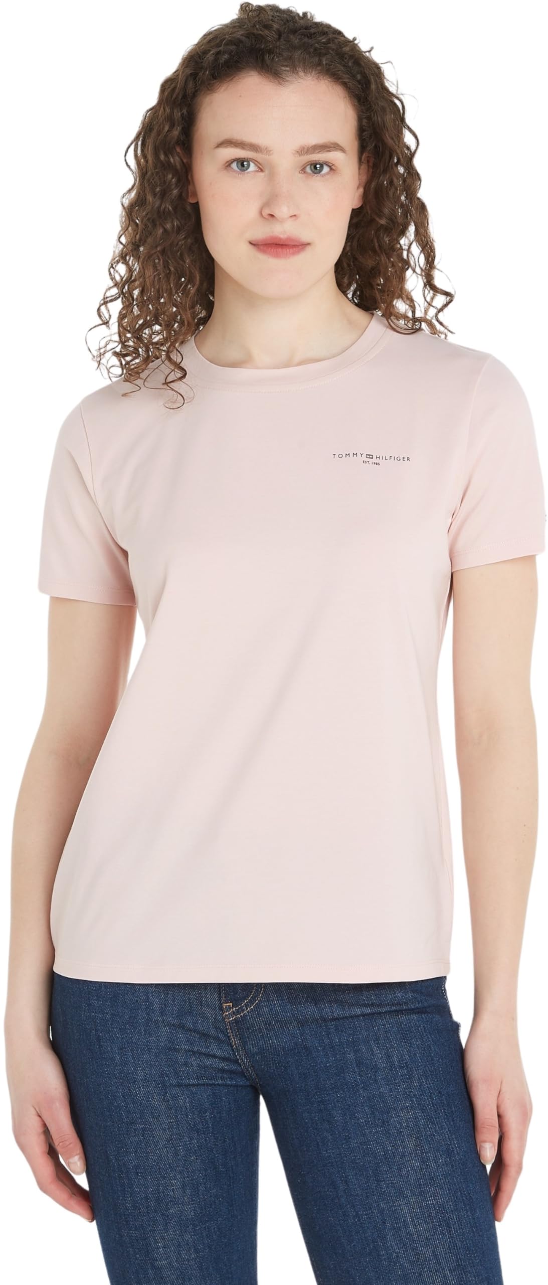 Tommy Hilfiger Mujer Camiseta Manga Corta Cuello Redondo