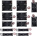 DORHEA 12PCS 18650 Battery Holder Bundle with Wire 18650 Battery Holder Case 3.7V, 1/2/3/4 x 3.7V Series DIY Battery Storage Boxes, 1/2/3/4 Slots Black Plastic Batteries Case for 18650 Battery