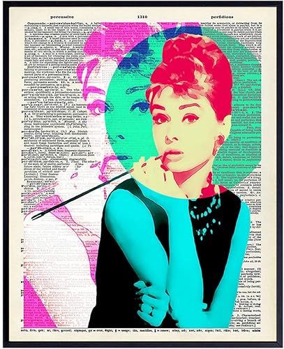 Audrey Hepburn Wall Art - Audrey Hepburn Poster - Modern Contemporary Pop Art Print - Contemporary - Chic Home Decor for Bedroom, Living Room,