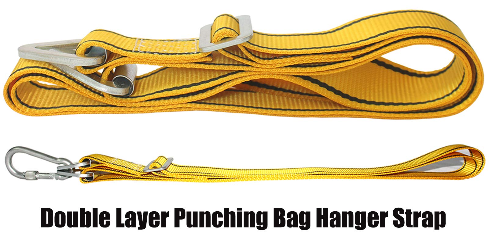 XMYANG Heavy Bag Hanger Strap - 1000lb Capacity Adjustable 22-40 Inch Boxing Bag Hanger Yellow