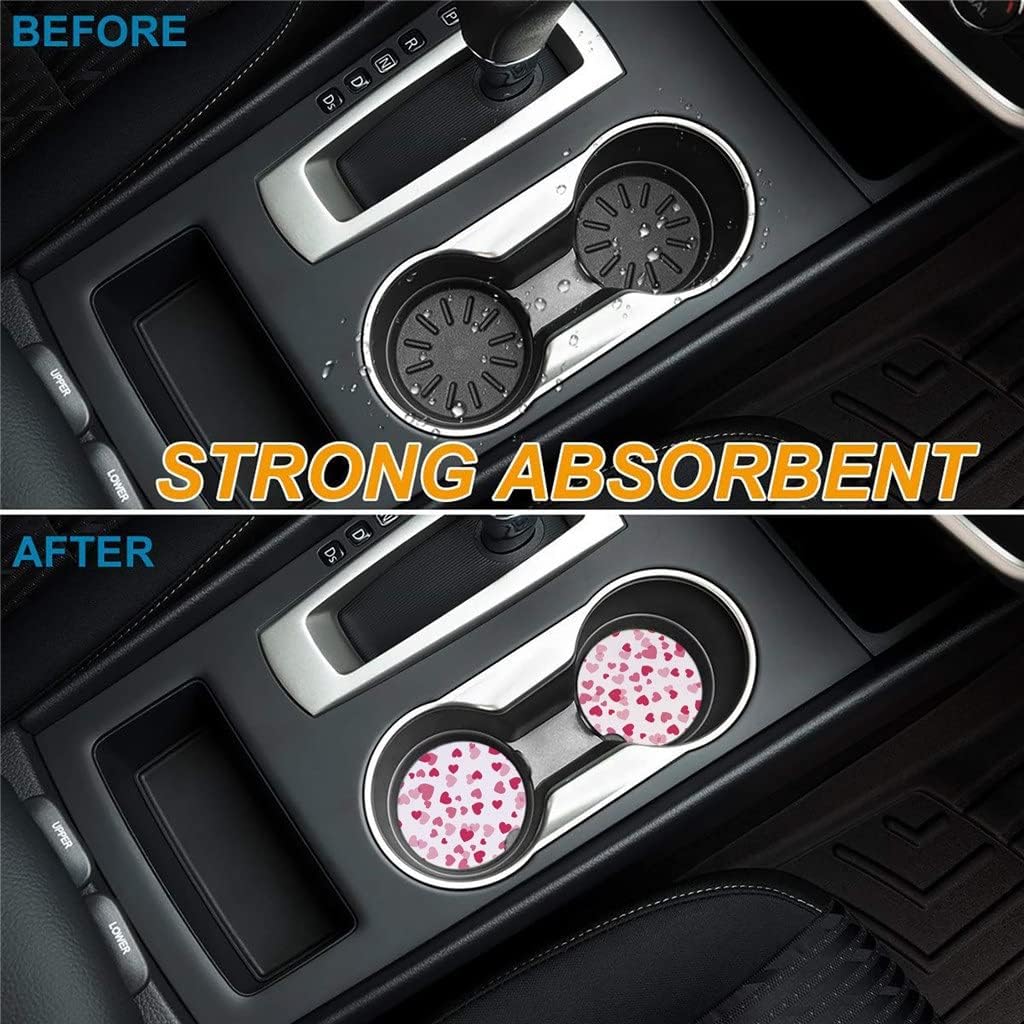 98578 ピンクハートカーコースターボトルホルダー用コースターカーラウンド装飾アクセサリー用のモダンセラミックウォーターカップマッ