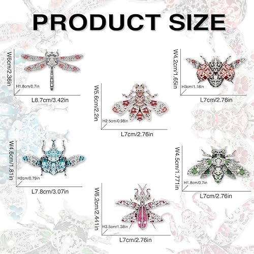 Miniatura 5 de Piececool Rompecabezas 3D para Adultos, 6 piezaslotes Broches con Temática de Insectos Modelos de Metal Kits de Construcción, Interesante Conjunto