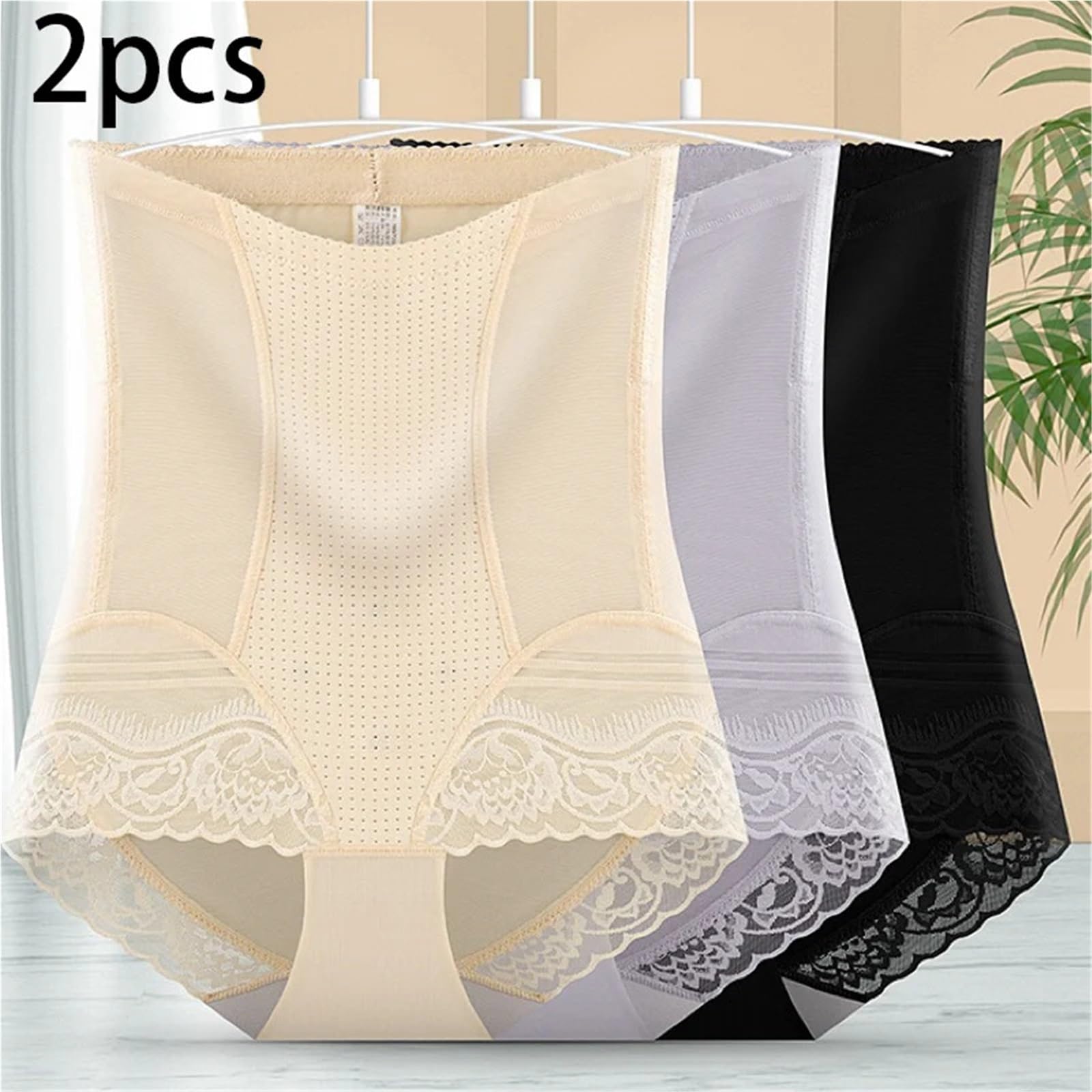 Guaina Contenitiva Donna 2 Pezzi di Slip Modellanti Senza Cuciture for la Pancia, a Vita Alta, for Sollevare l'addome e i Fianchi, Mutandine Sottili e snellenti, Intimo Modellante da Donna