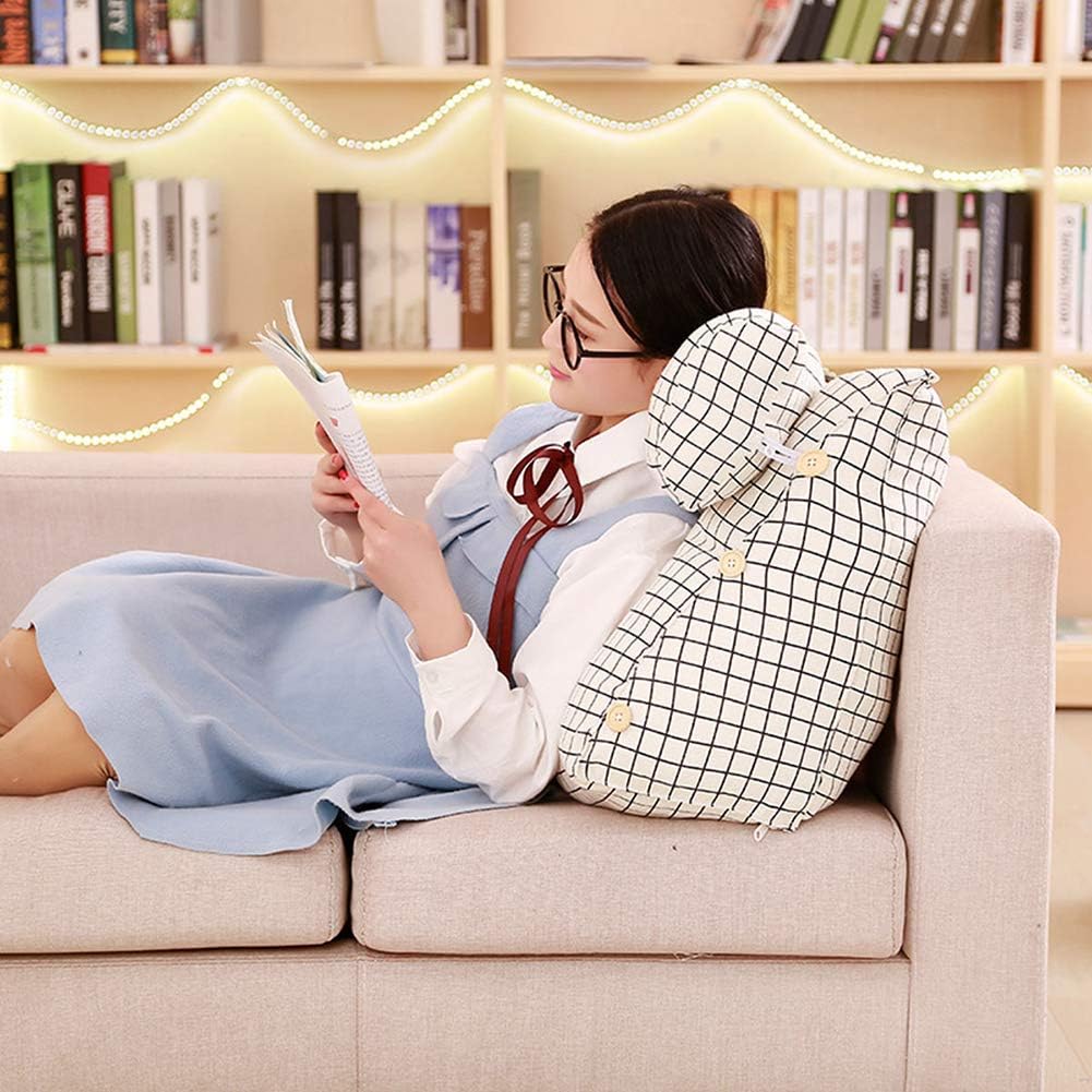 Fiberflax Bedside Triangle Cushion Pillow Sofa Waist Pillow Office & Home Floor Back Support Wedge Backrest Cushion Washable Soft Reading Pillow (014, 45×22×50CM)