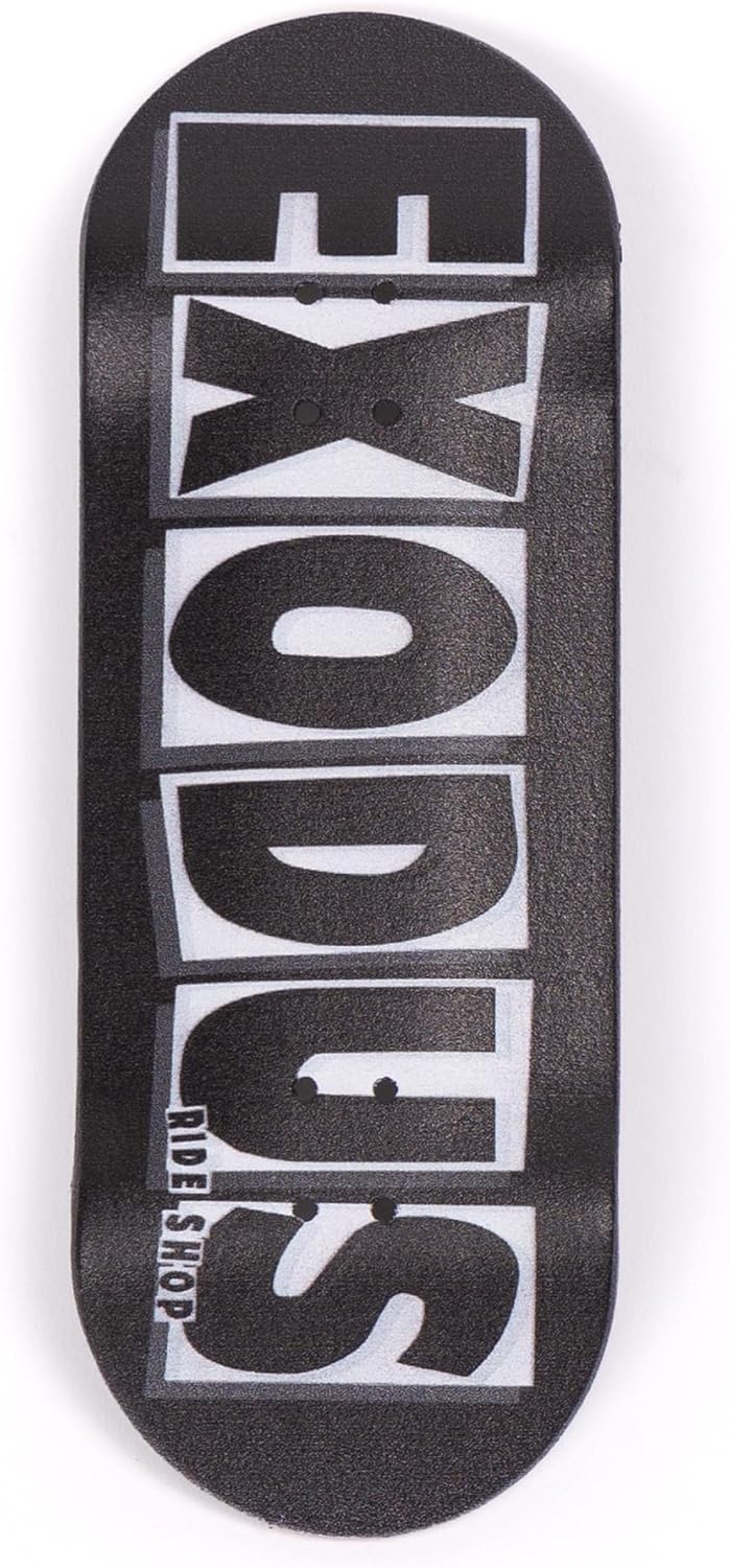 Exodus Deep Concave Fingerboard Deck (Black/White Brand Logo, 32mm)
