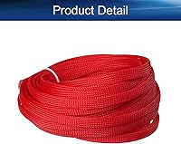 Vista 8 de Bettomshin 1Pc 16.4Ft(5m) Cable Management Sleeve, 5/16"(8mm) Width PET Red Cord Protector, Wire Loom Tube Insulated Split Sleeving for USB Cable