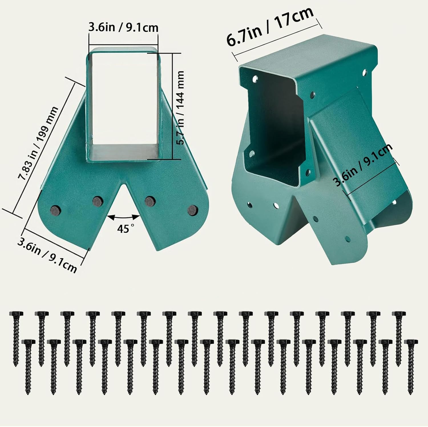 A-Frame Swing Set Bracket Kit, 2-Piece Wood Swing Hardware for Outdoor Playground, Backyard Play Set Accessories with Complete Mounting Components - Image 2