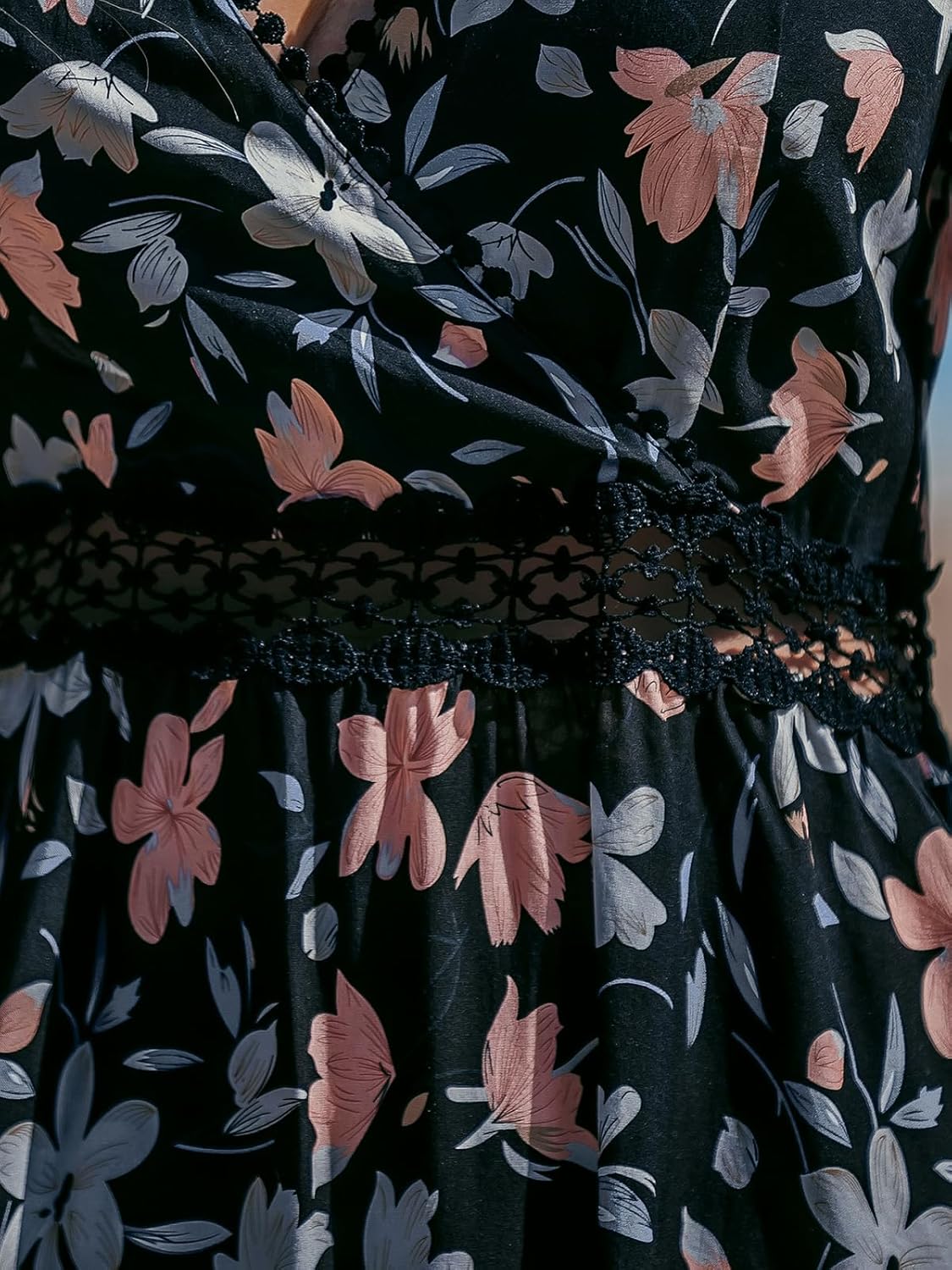 CUPSHE Women's Mini Dress V Neck Tropical Floral Beach Sleeveless Adjustable Straps Casual A Line Summer Vacation Dresses - Image 5