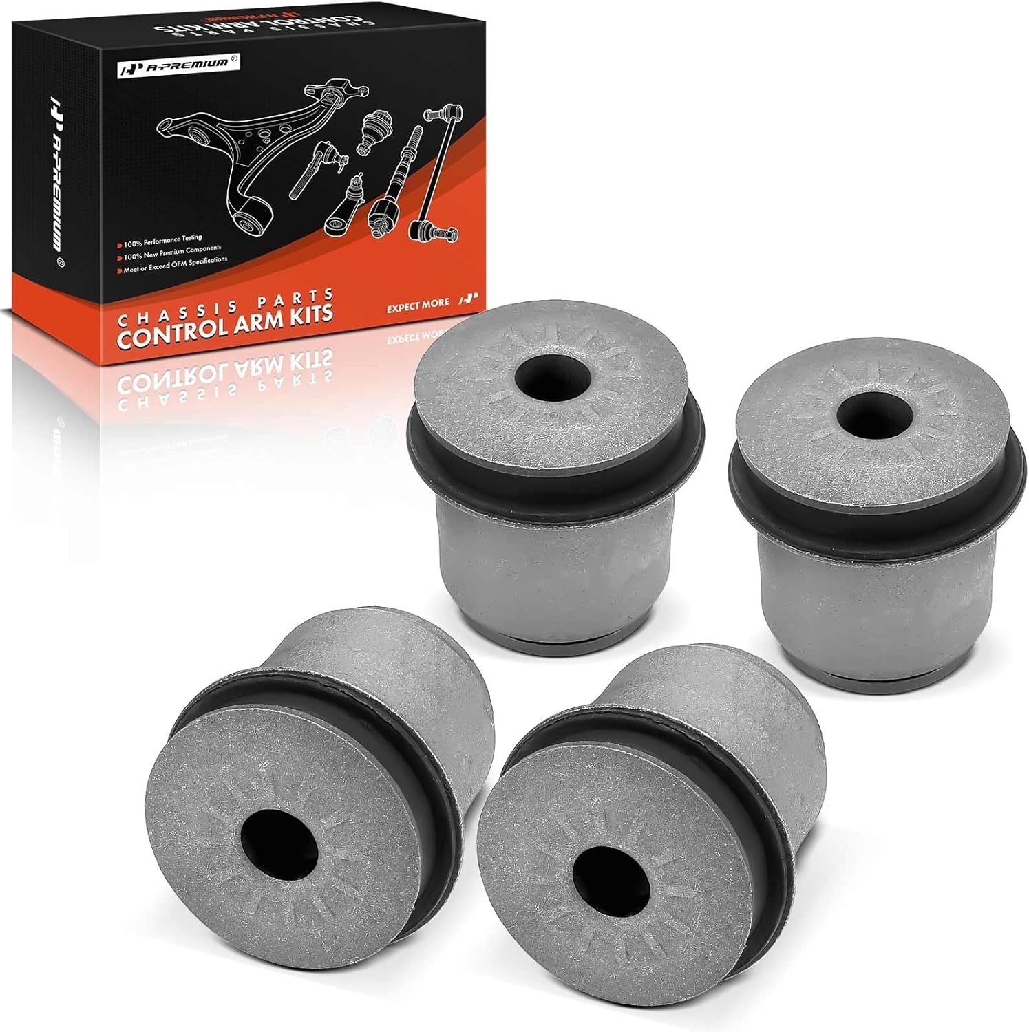 A-Premium 4 x Front Lower or Rear Lower Control Arm Bushing Kit, Compatible with Chevy Impala, Corvette, Bel Air, Biscayne, Brookwood, Corvair, Corvair Truck, El Camino, Kingswood, Nomad, Parkwood