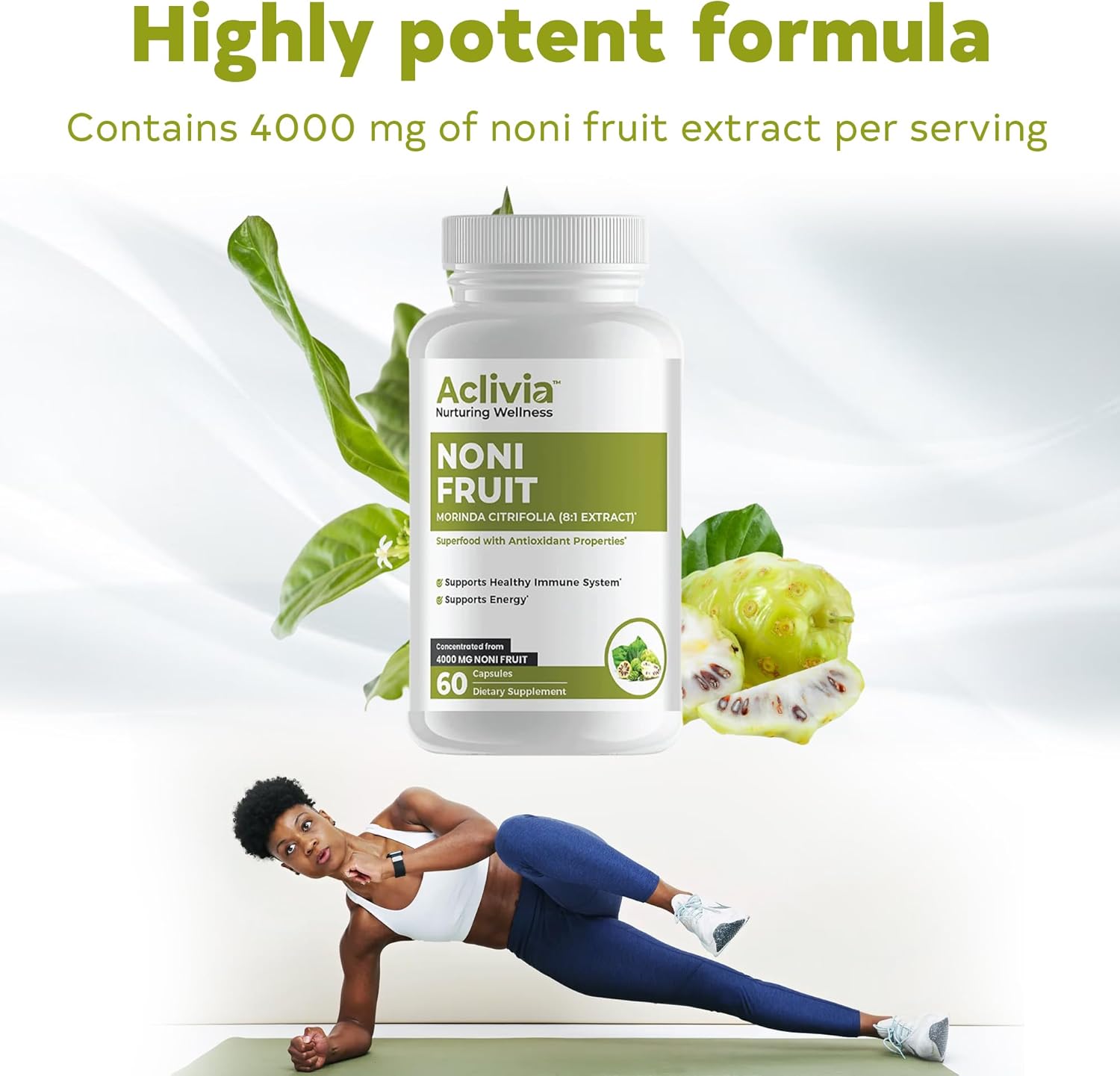 Hawaiian Noni Fruit Capsules 4000 mg - Morinda Citrifolia Supplement - Non-GMO, Gluten-Free, USA Made, No Artificial Additives (60 Count) - Image 6