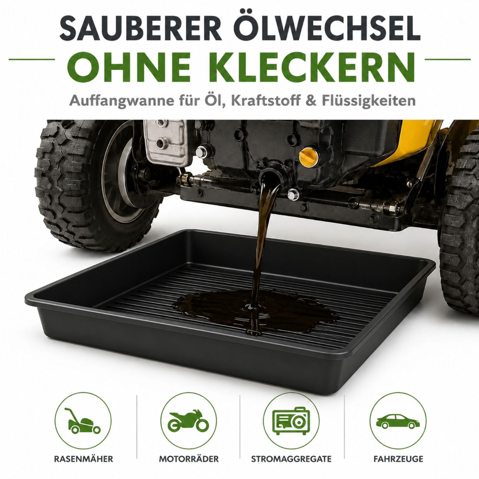 Weedness Pflanzenschale 120 x 120 x 12 cm Schwarz für Innen & Außen - Einlegeboden Schale Kunststoffwanne Untersetzer Pflanzen Rechteckig Garten Blumenschale Plastik