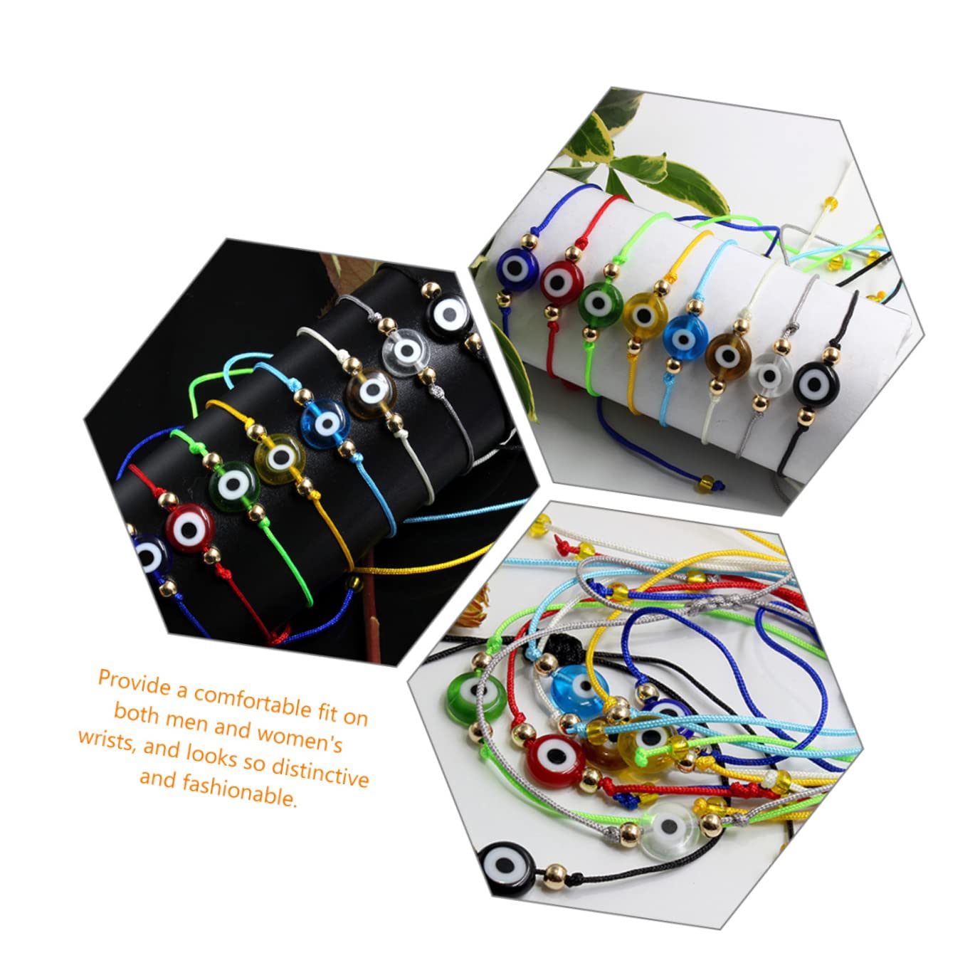 Beaupretty 48piezas Pulsera Trenzada Ajustable Amuleto De Ojo Turco Para Mujeres Niñas y Niño Niña Para Eventos y Protección