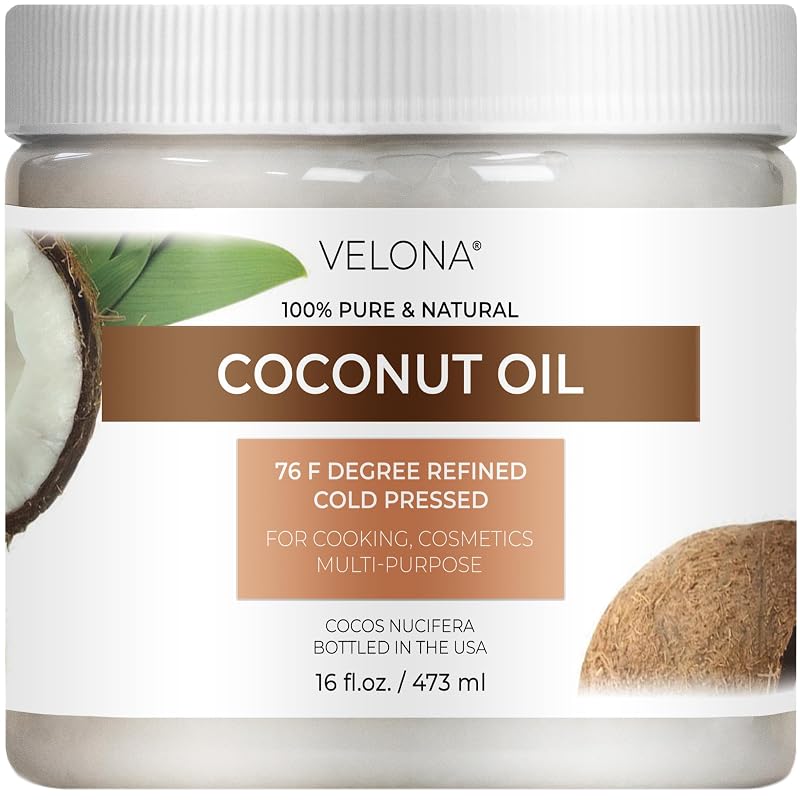 velona Óleo de Coco 76 Degree Refinado e Prensado a Frio em Pote, 473 mL